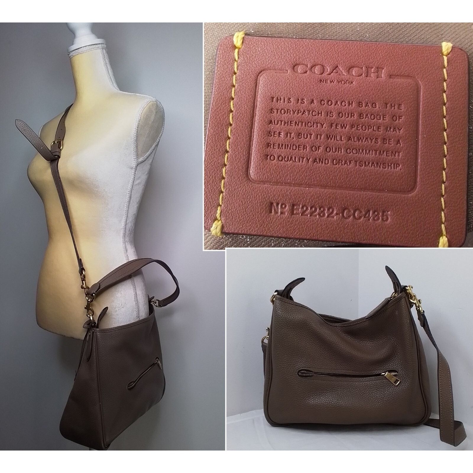 Coach Coach Purse Handbag Brown Leather #J2033 Size ONE SIZE - 1 Thumbnail
