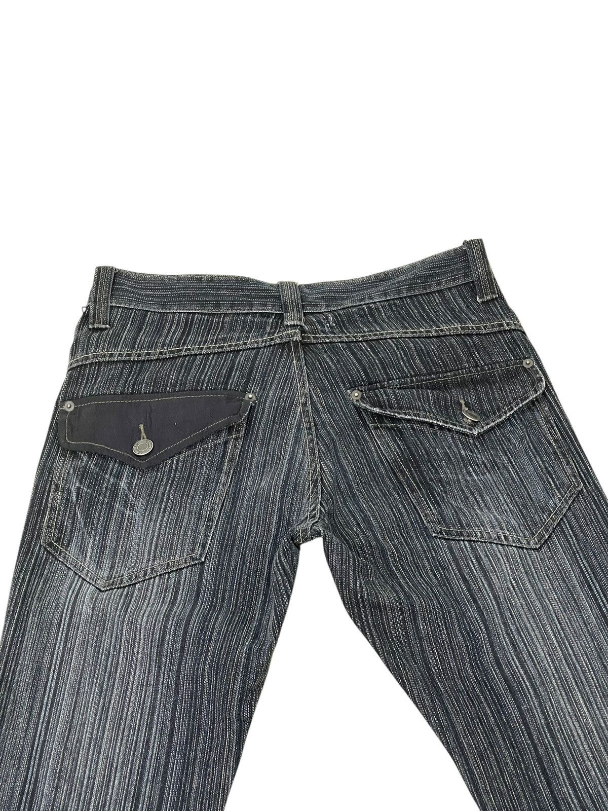 Japanese Brand Flare Jeans Ikka Pinstriped Denim Boot Cut 2🟦2 Size US 31 - 8 Thumbnail