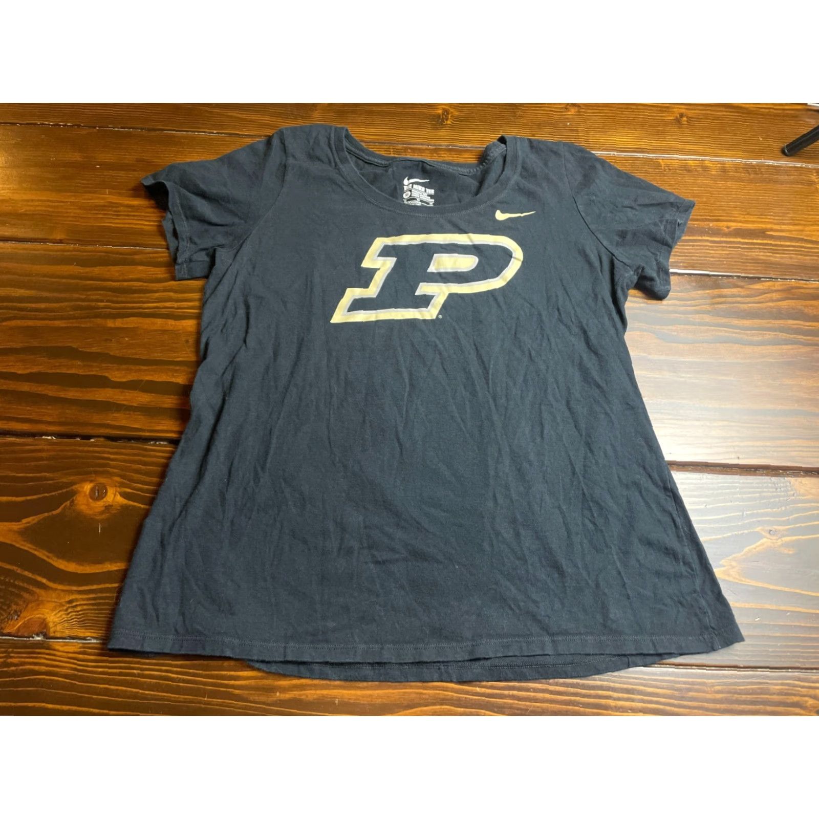 Nike Nike Tee Shirt Womens XL Black NCAA Purdue Boilermakers Shirt Modern Casual Regular Short Sleeve Round Neck Ladies XS? Wait Size XL / US 12-14 / IT 48-50 - 2 Thumbnail