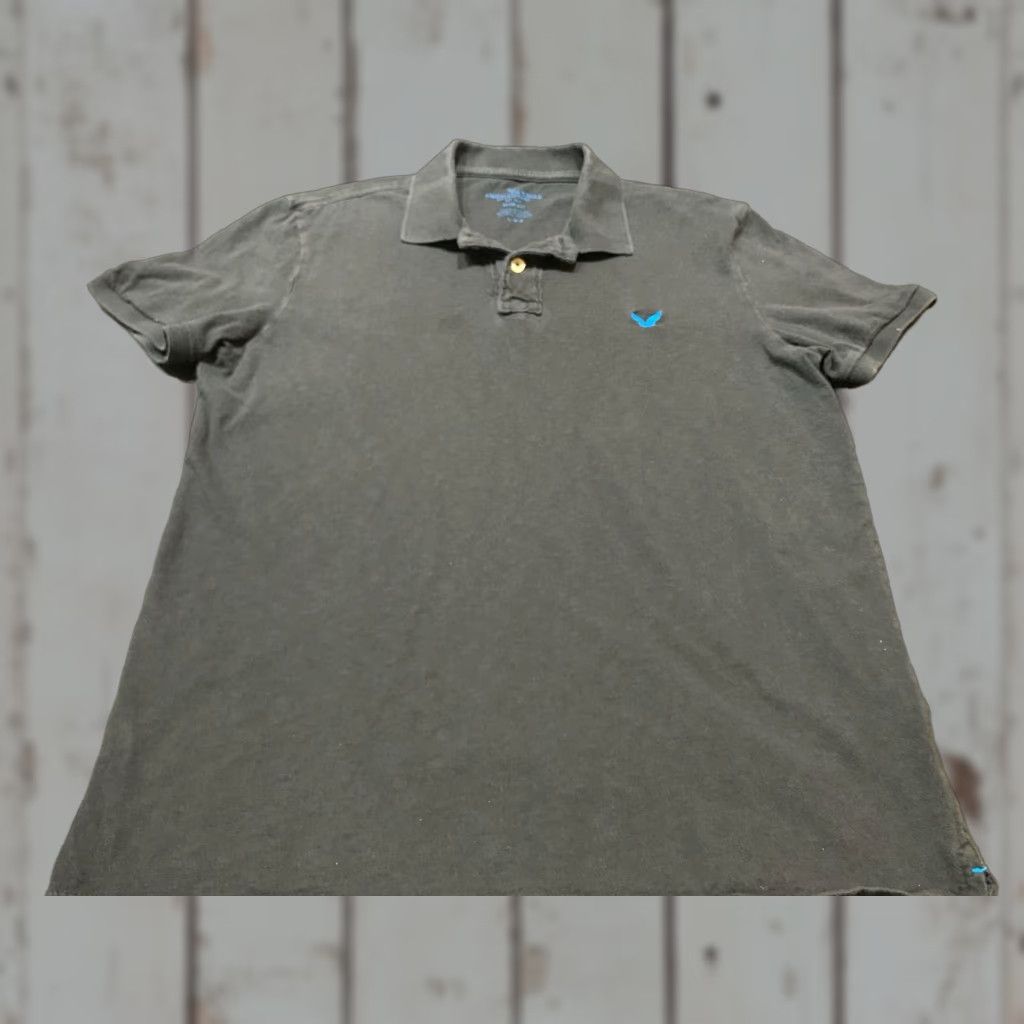 American Eagle Outfitters American Eagle Men's Golf Polo Shirt Slim Fit Short Sleeve Black L Activewear 90s Size US L / EU 52-54 / 3 - 1 Thumbnail
