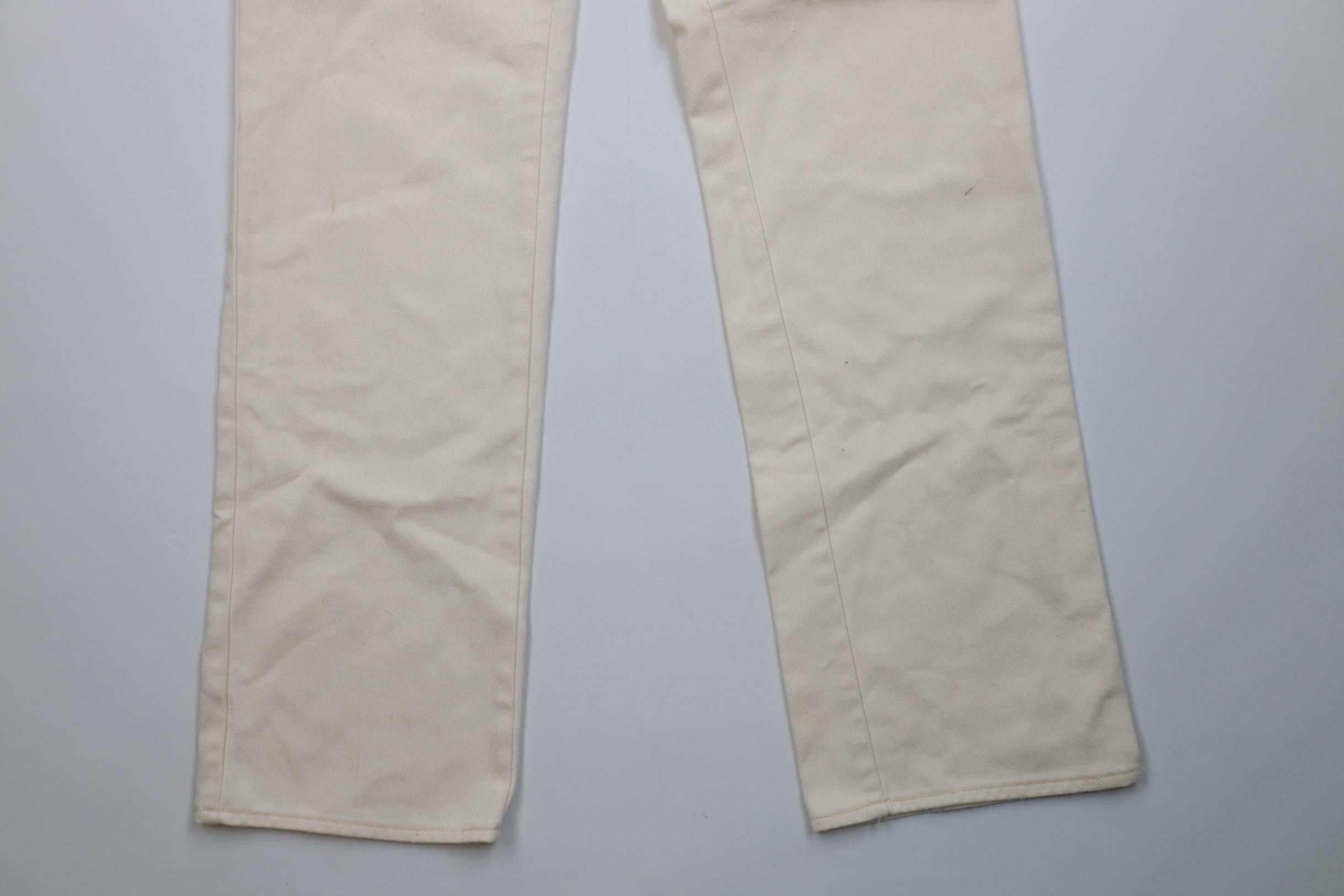 Lee Vintage 70s 80s Lee Flared Bootcut Jeans Cream Cotton USA Size US 30 / EU 46 - 4 Thumbnail