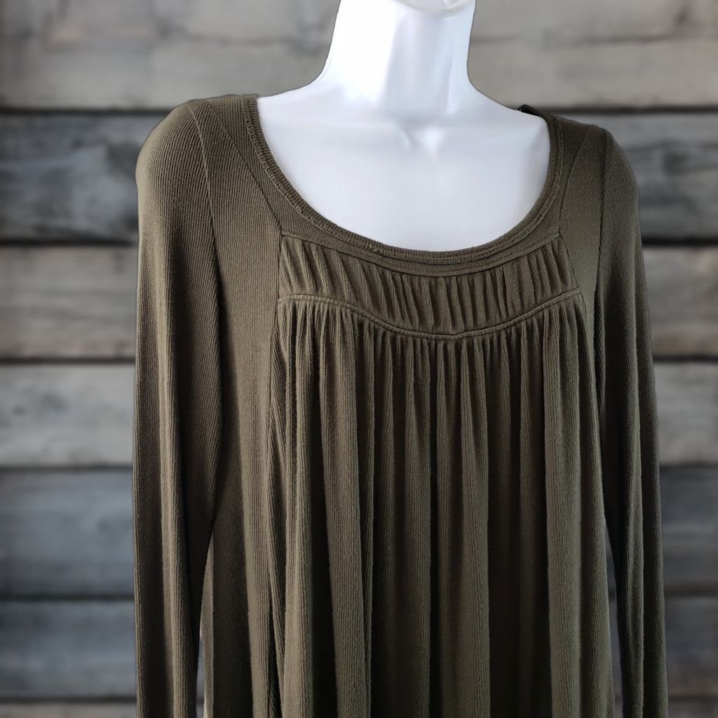 Vintage We The Free Womens Love Valley Top XS Green Ribbed Long Sleeve Rayon Blouse Shirt Woman XS Green Valley Love We The Free Size XS / US 0-2 / IT 36-38 - 1 Thumbnail