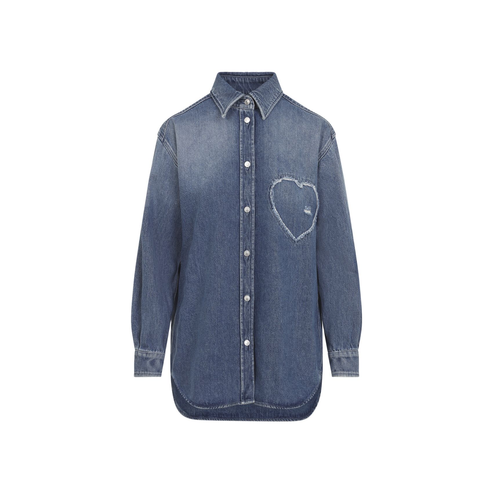Moschino Moschino Heart Denim Shirt Size XS / US 0-2 / IT 36-38 - 1 Thumbnail