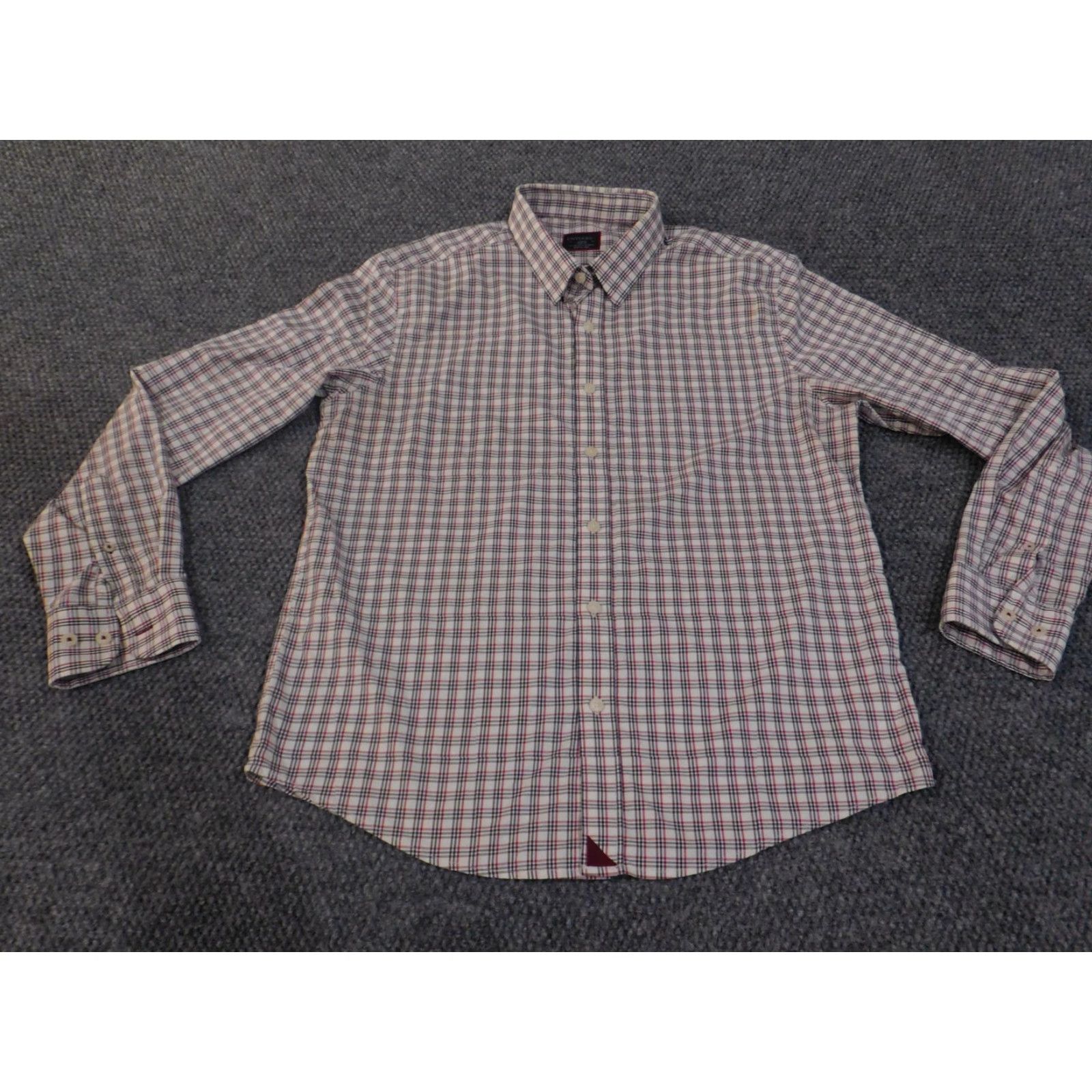 UNTUCKit UNTUCKit Shirt Mens Large White Red Blue Plaid Button Down Slim Fit Long Sleeve Size US L / EU 52-54 / 3 - 4 Thumbnail