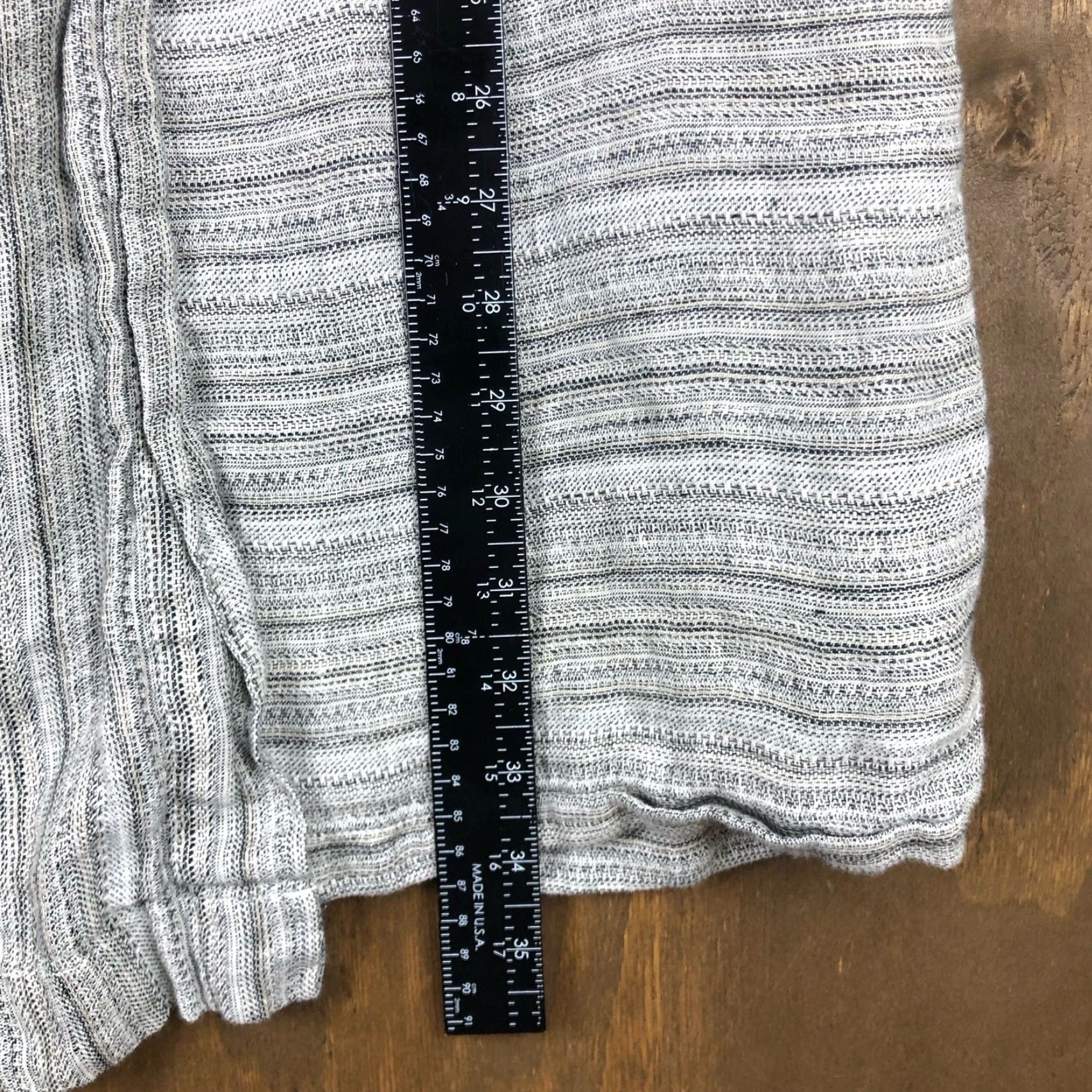 Vintage Pure Jill Dress Gray White Striped Linen Shift Petite Sleeveless Midi SP Womens Shift Dress Size S / US 4 / IT 40 - 6 Thumbnail