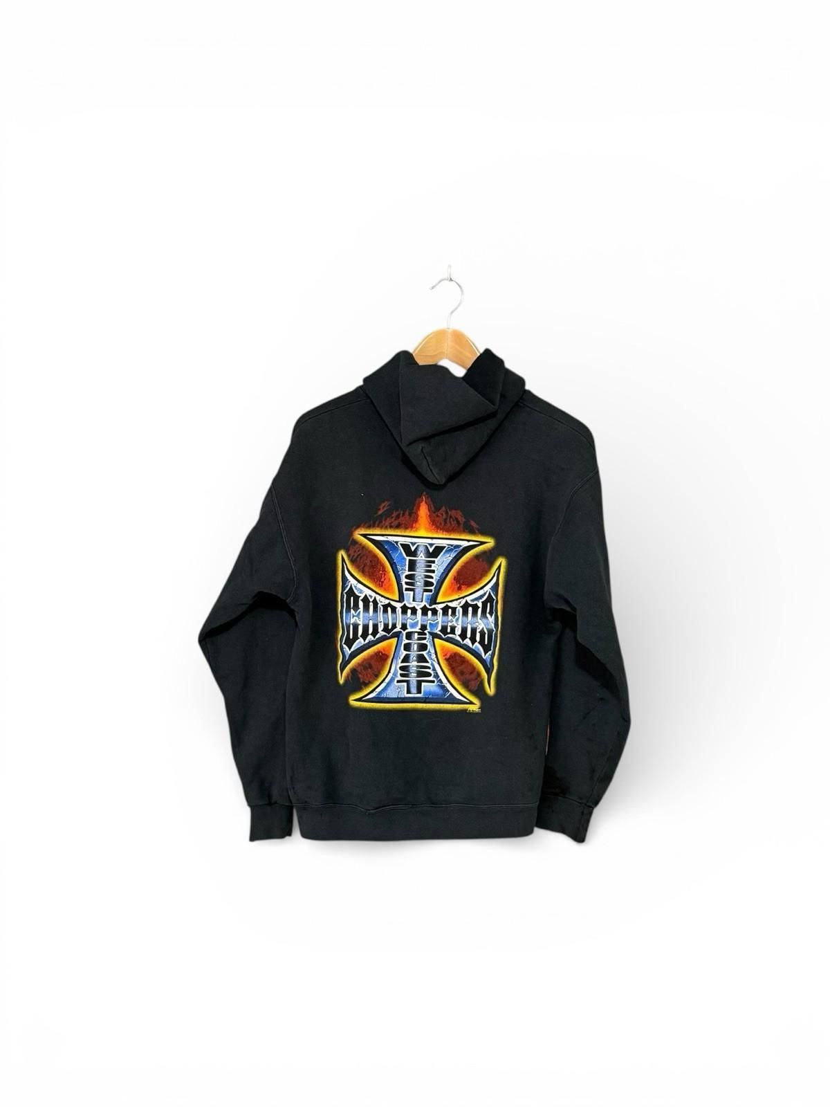 Lee Vintage West Choppers Flame Cross Hoodie M Lee Men’s Size US 32 / EU 48 - 2 Thumbnail