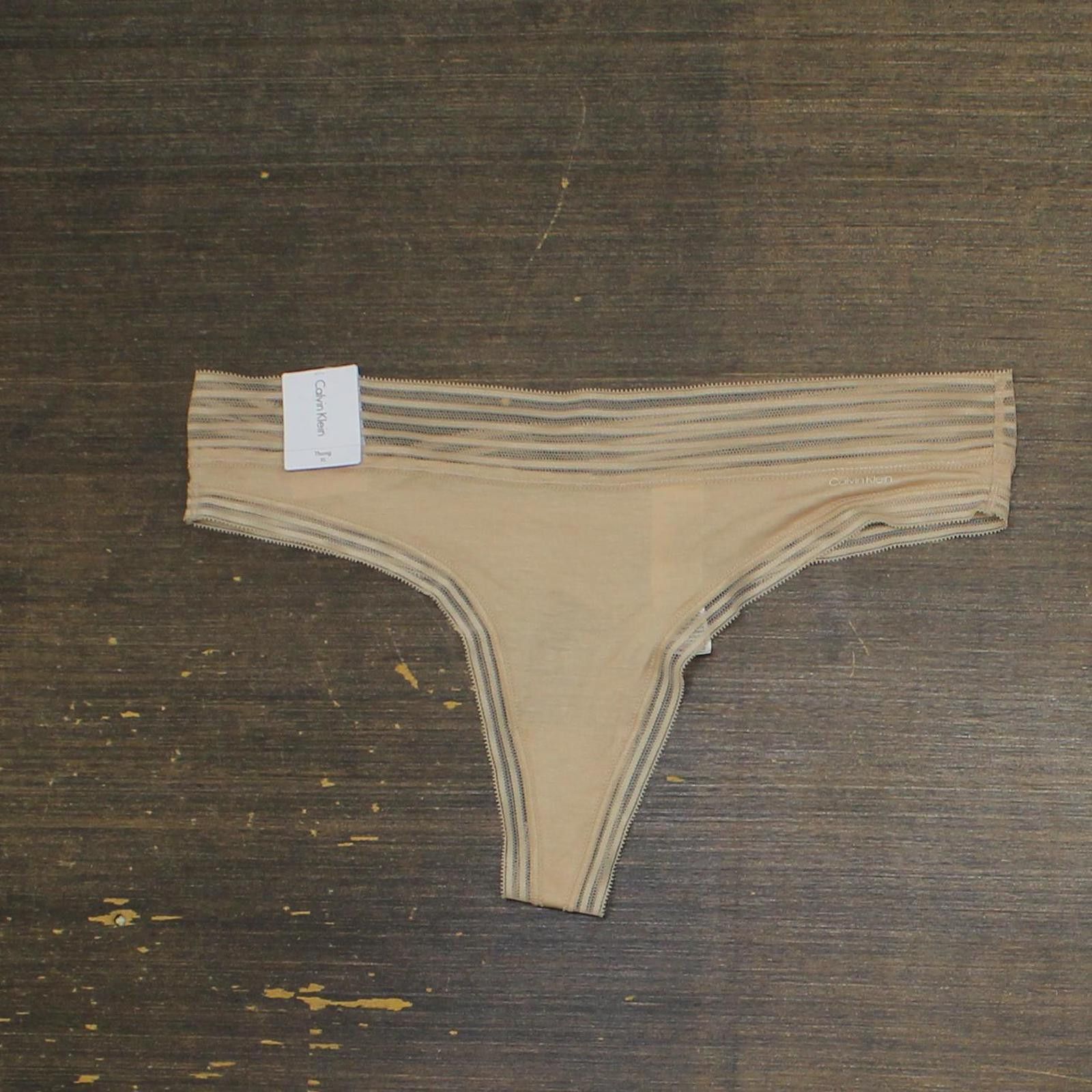 Calvin Klein Nwt Calvin Klein Soft Modal Thong Qd3670 Beige Brown Xl Size ONE SIZE - 1 Thumbnail