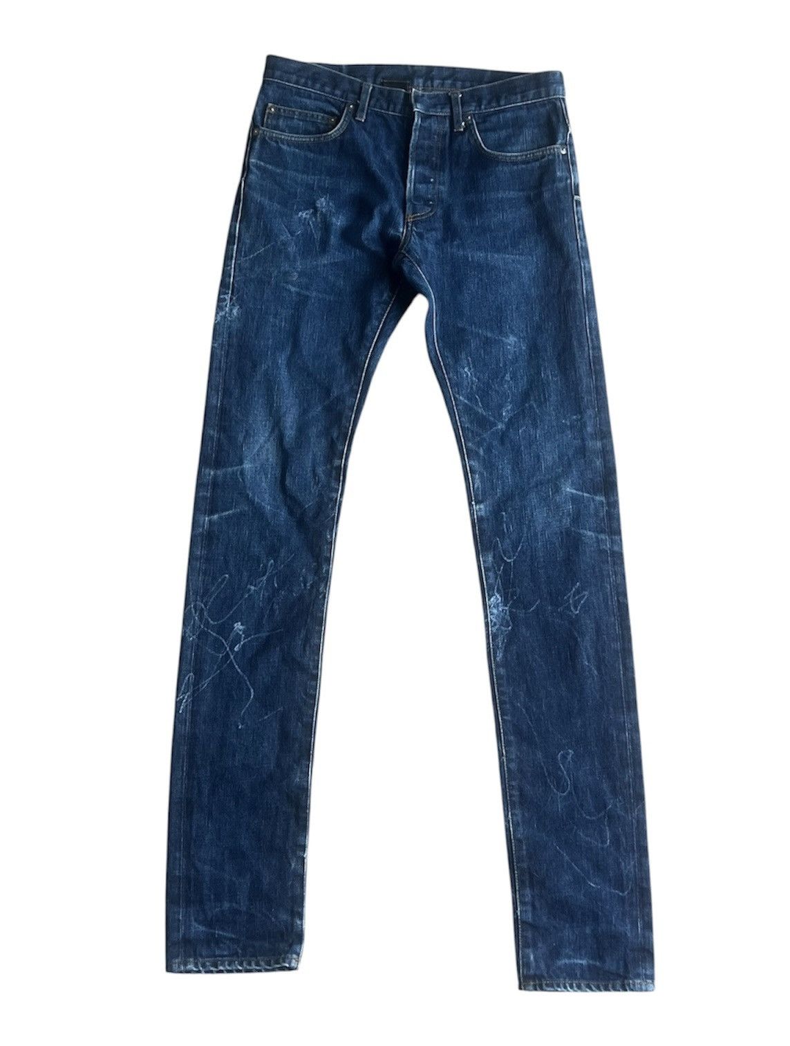 Dior × Hedi Slimane Dior Cummerbund Blue Jeans | Grailed