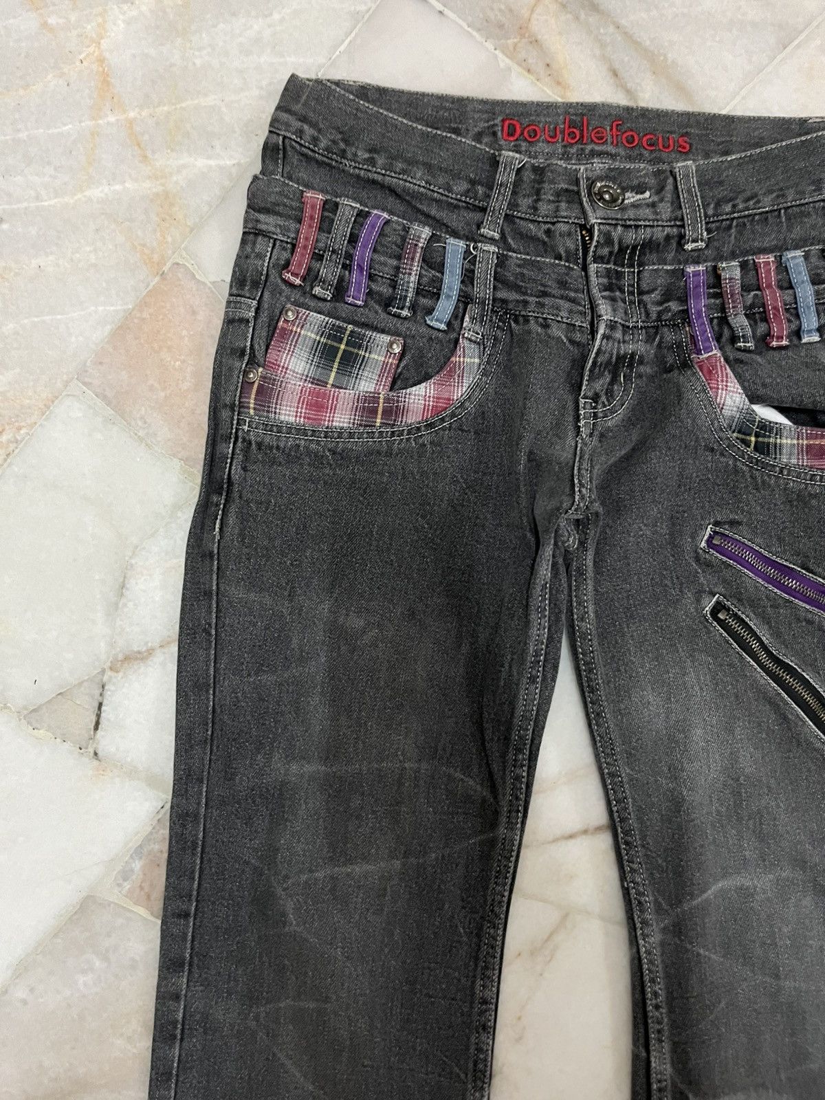 Japanese Brand Doublefocus Doublewaist Jeans Size US 31 - 4 Thumbnail