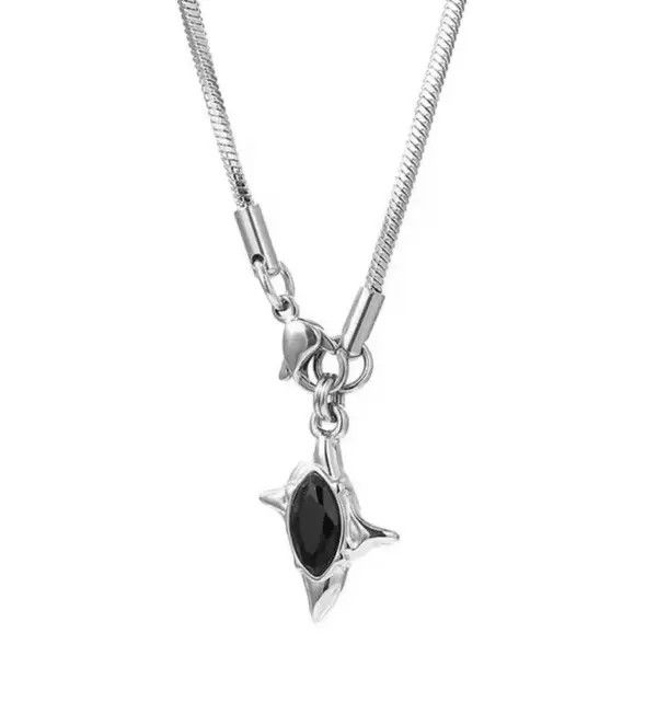 Jewelry Minimalist Star Black Zircon Pendant Necklace Size ONE SIZE - 8 Thumbnail
