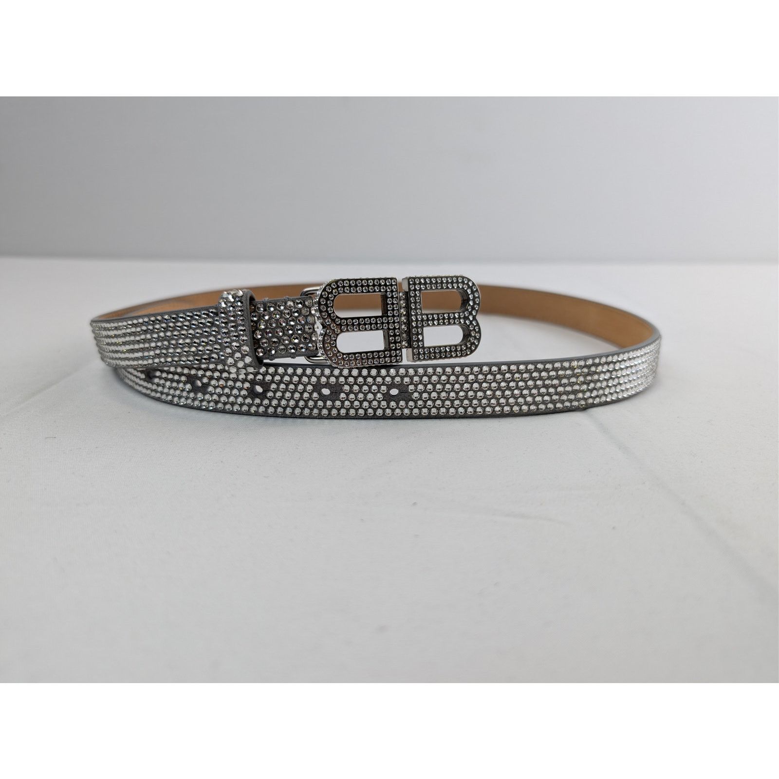 Balenciaga o1rshd1 Size: 80cm / Women's BB Studded Belt in Black/Silver Size ONE SIZE - 13 Thumbnail