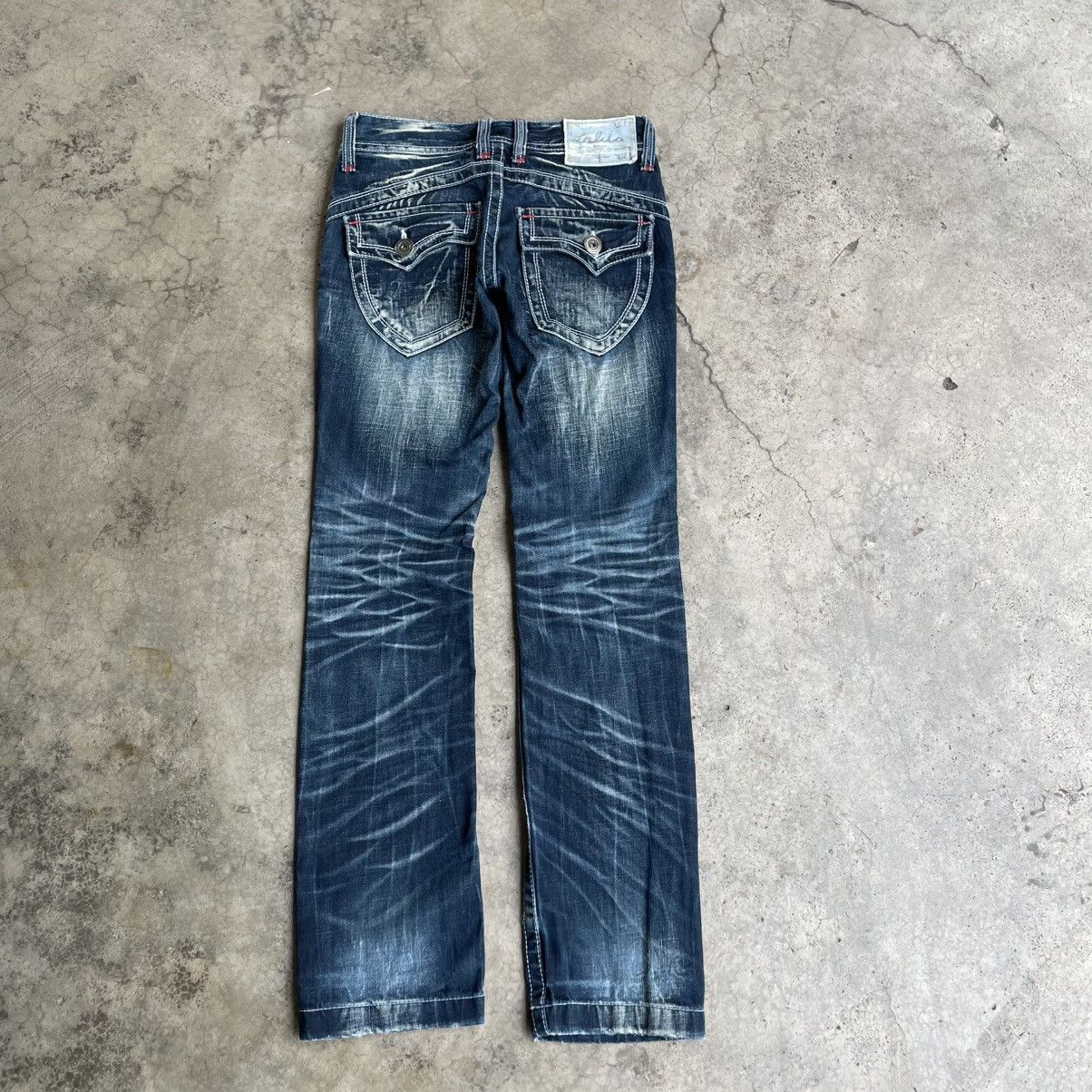 Japanese Brand 🔥🇯🇵Vintage Lolita Stoned Washed Women Denim Jeans Size 29" - 4 Thumbnail