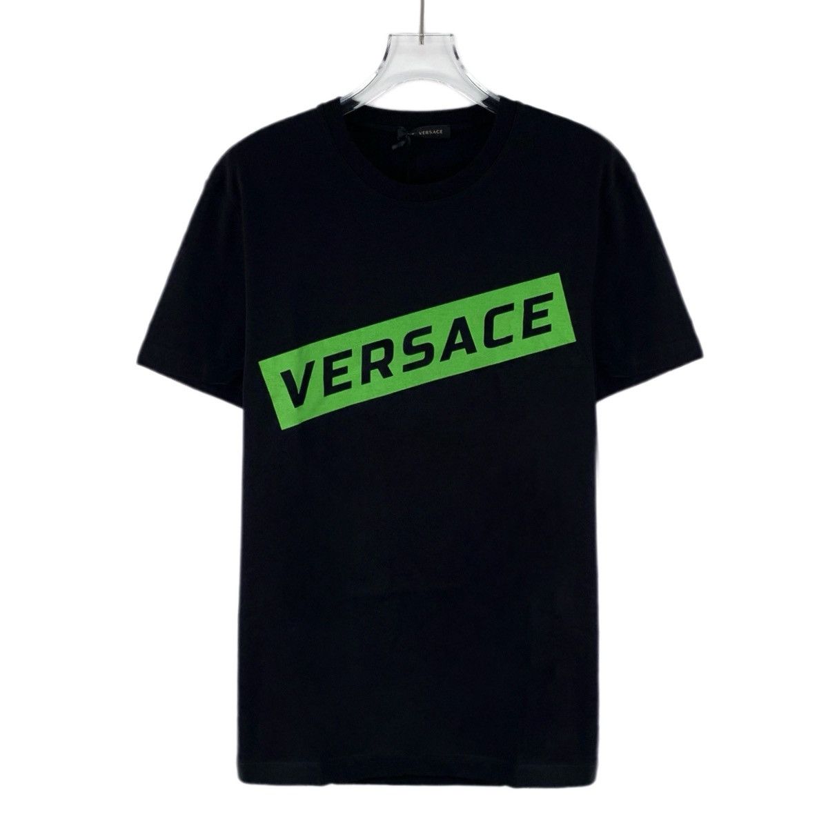 Versace Versace Black Logo Print Cotton Short Sleeve T-Shirt K26WX Size XS / US 0-2 / IT 36-38 - 1 Thumbnail
