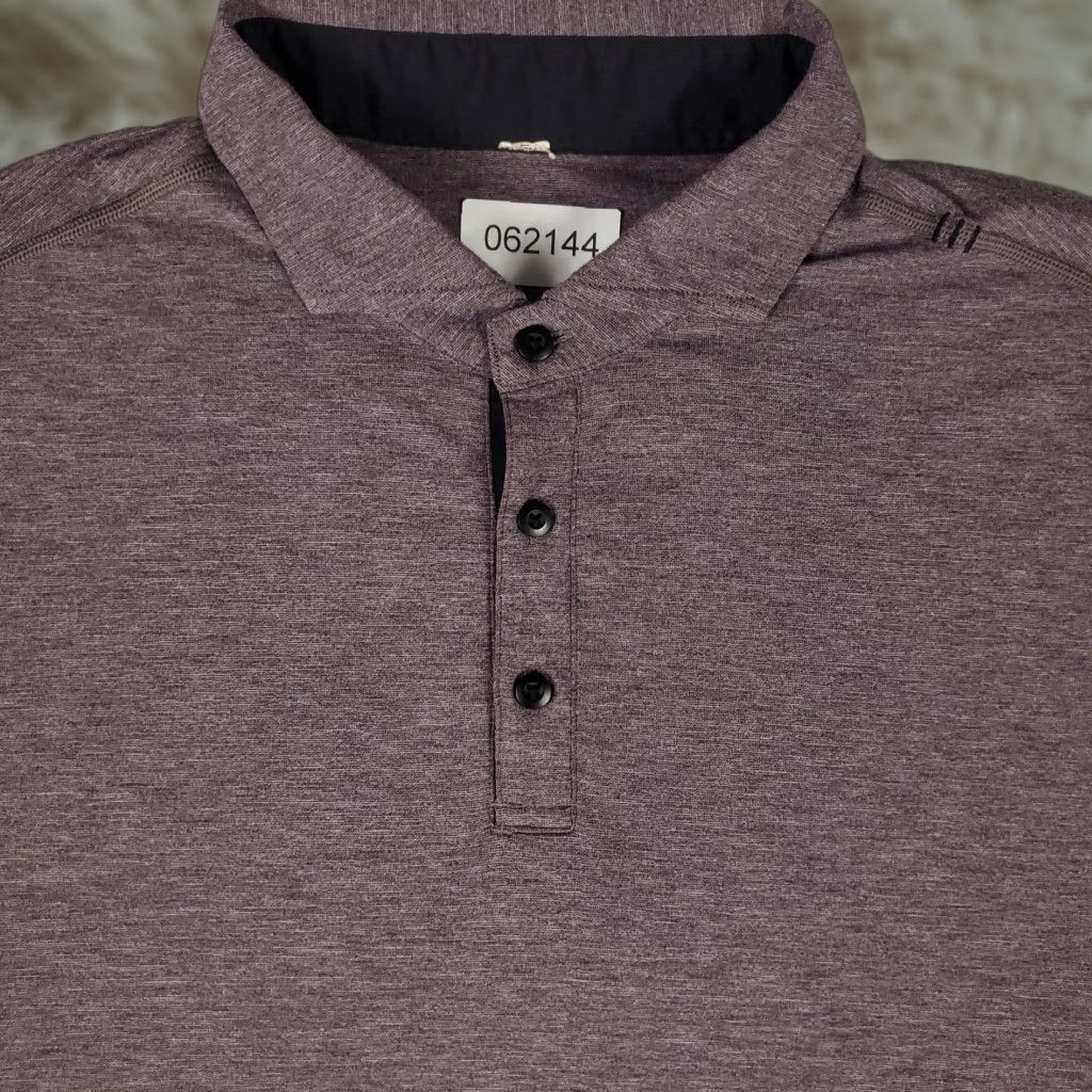 Lululemon Polo Shirt Mens L Red Short Sleeve Golf Lightweight Performance