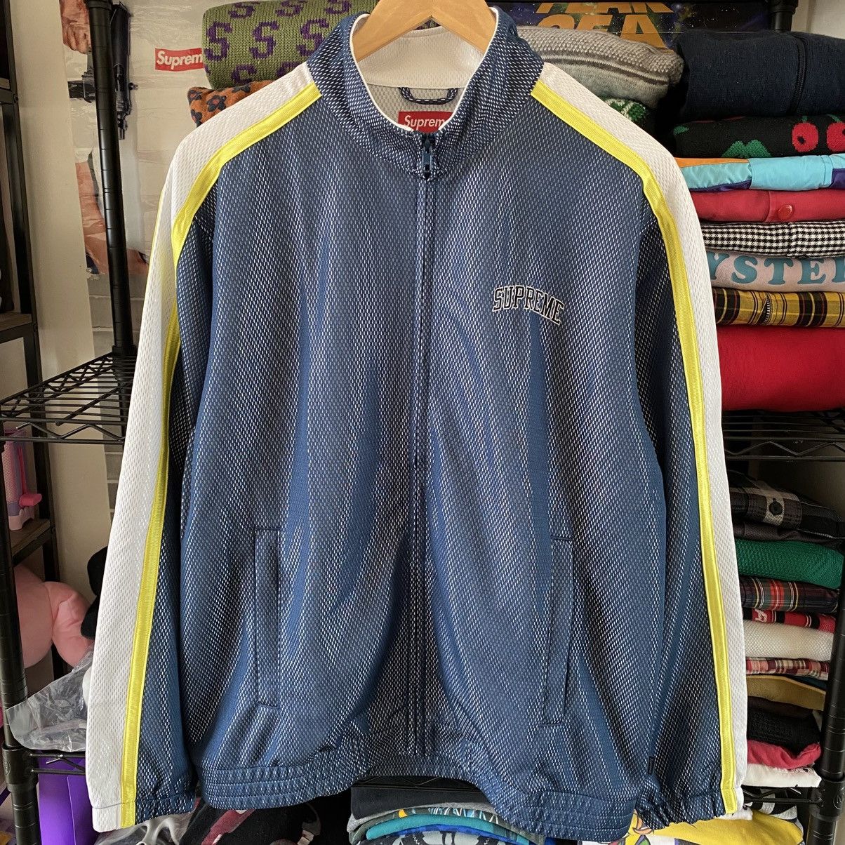 Supreme Supreme Bonded Mesh Track Jacket Navy 2018 Grunge Punk Y2K Size US L / EU 52-54 / 3 - 1 Thumbnail