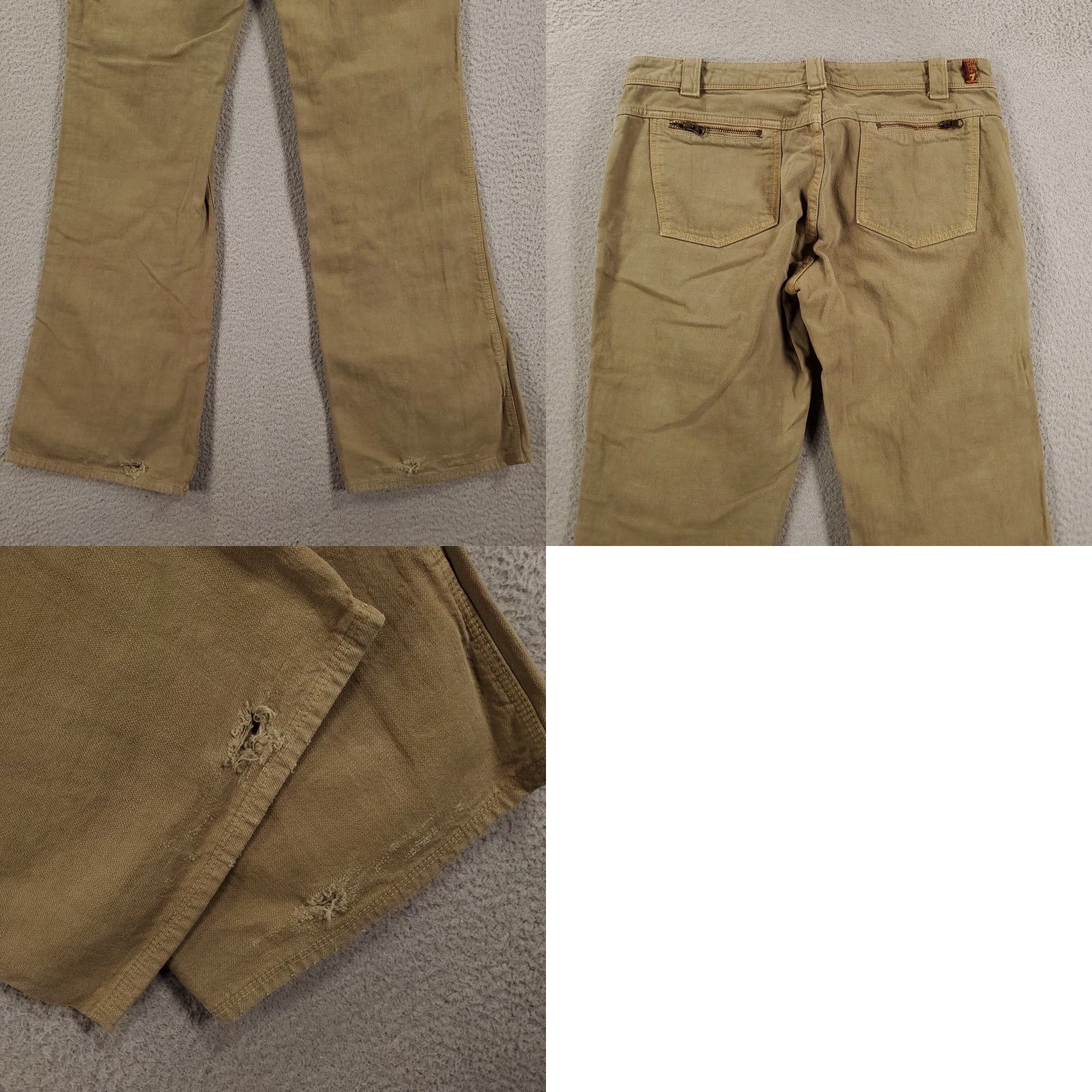 7 For All Mankind Womens 7 For All Mankind Pants Time Wide-Leg Cargo Zip Front Pockets Brown Tan 30 34x33 90s Vintage Womens Size 30" / US 8 / IT 44 - 9 Thumbnail