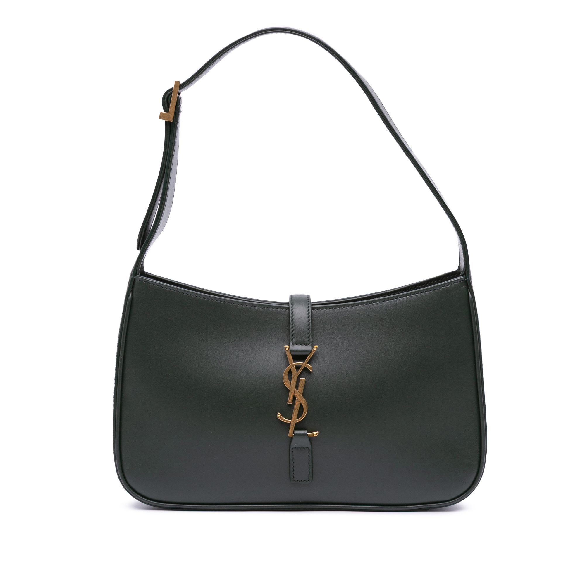 YVES Saint Laurent Leather Le 5 A 7 Shoulder Bag in Green, Women's