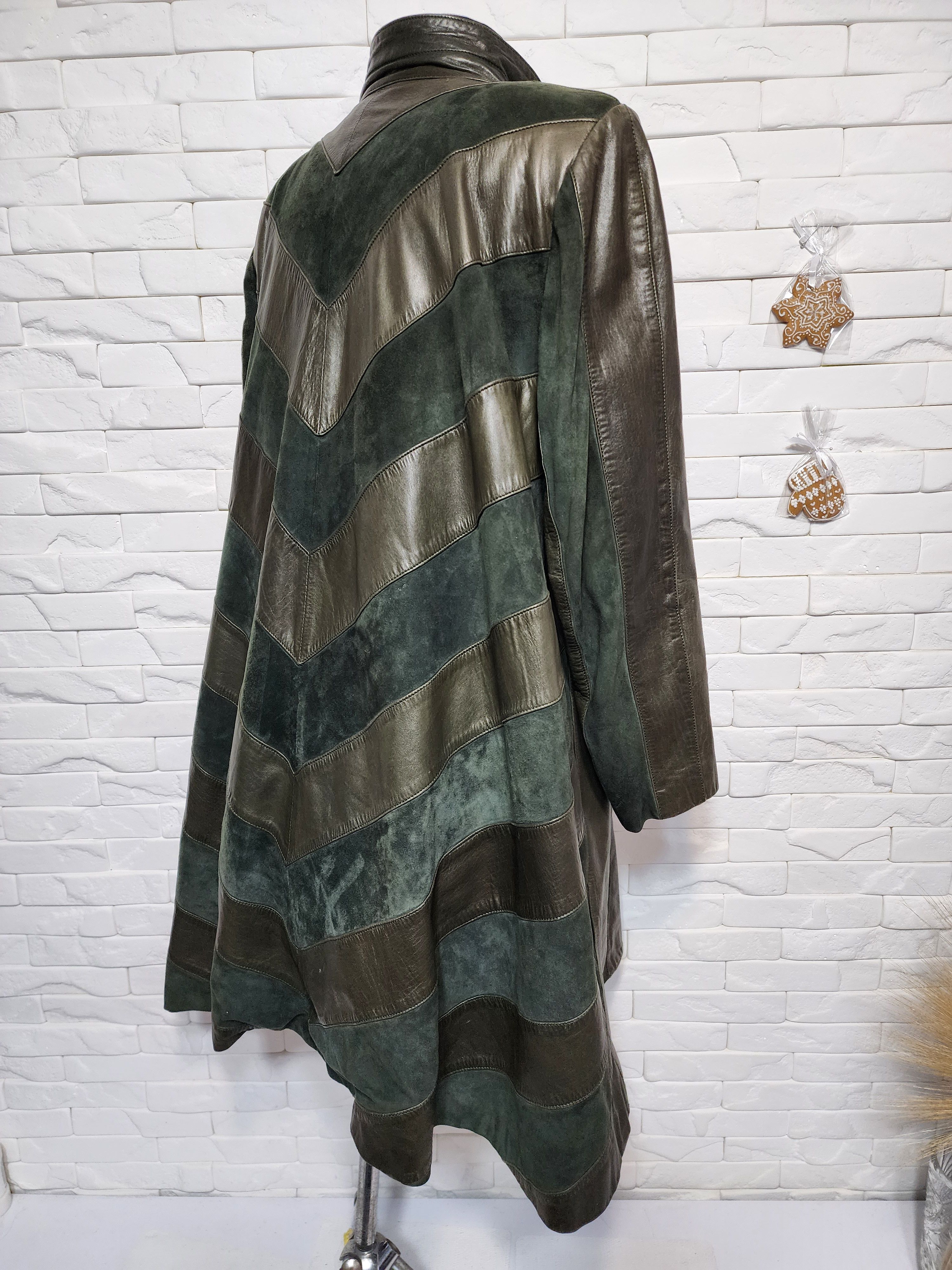 Other Green Leather Jacket: Womrn's Button Coat Size 3XL / US 20-22 - 5 Thumbnail