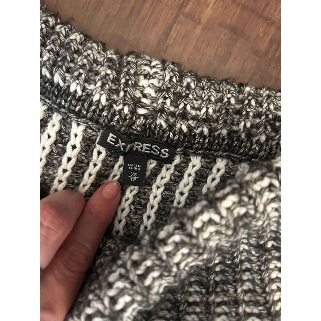 Express Express Gray Cotton Blend Knit Turtleneck Pullover Sweater, Size XS / US 0-2 / IT 36-38 - 5 Thumbnail