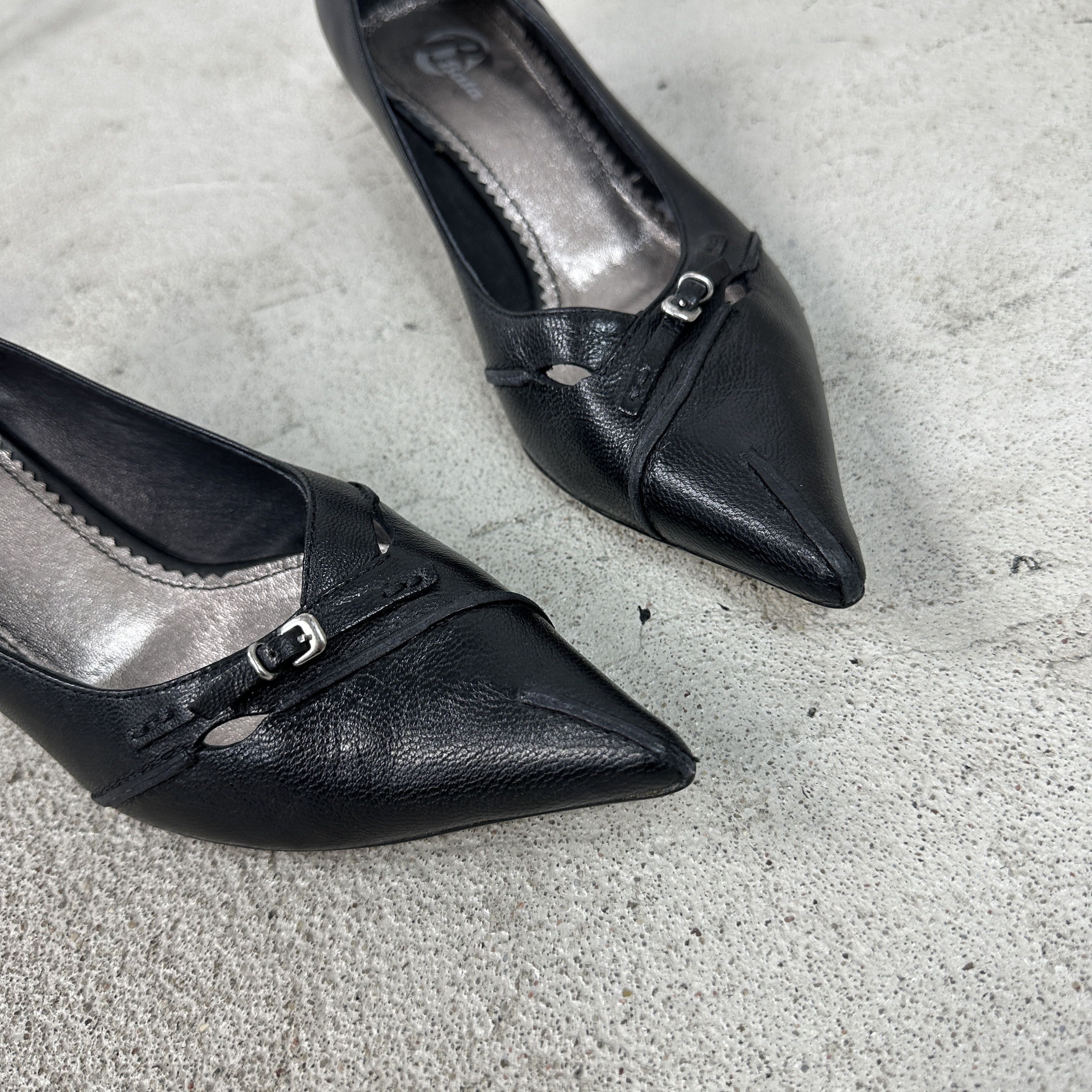 Vintage Vintage Avant Garde Opium Leather Y2K Buckled Heels Size US 10 / IT 40 - 4 Thumbnail