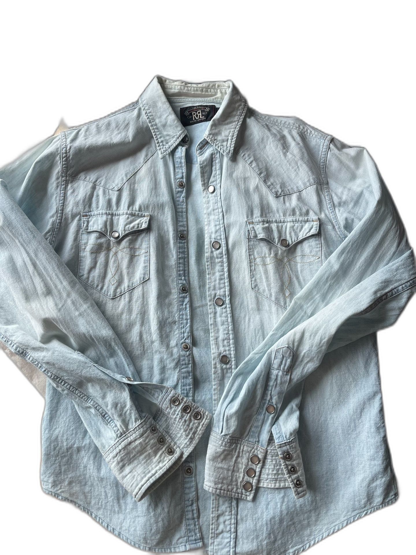 RRL Ralph Lauren RRL Washed Blue Shirt Size US S / EU 44-46 / 1 - 1 Thumbnail