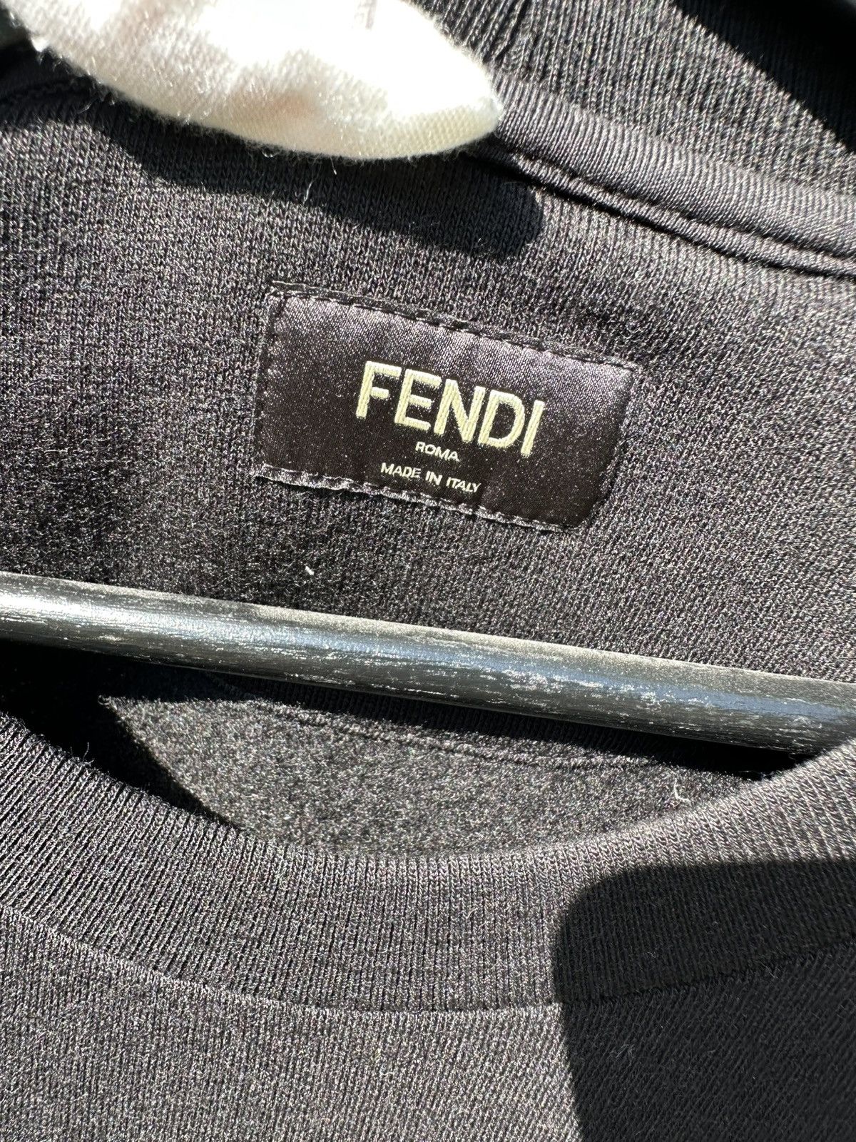 Fendi Fendi Black Shadow Logo-Embroidered Jersey Sweatshirt Size US M / EU 48-50 / 2 - 3 Thumbnail