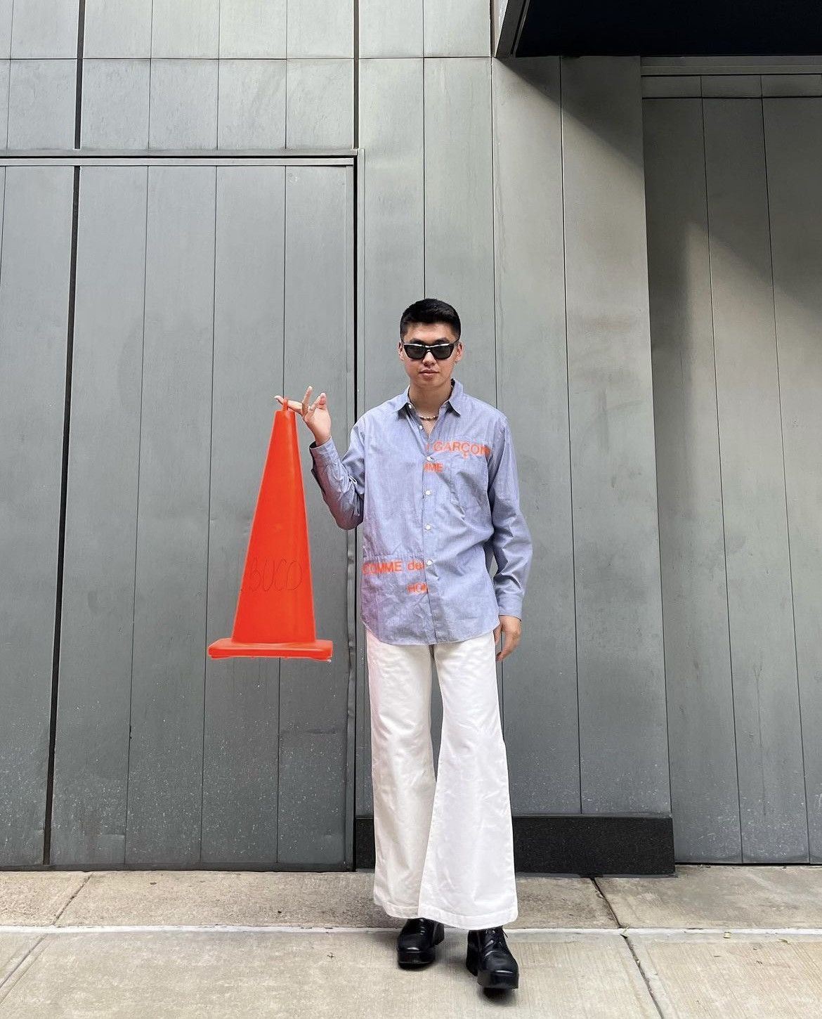 Comme des Garcons Homme Comme des Garcons Homme AD2001 Split Logo Shirt Size US S / EU 44-46 / 1 - 6 Thumbnail