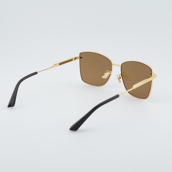 Bottega Veneta Bottega Veneta BV1237S 002 Sunglasses Gold Square Frame, Bro Size ONE SIZE - 4 Thumbnail