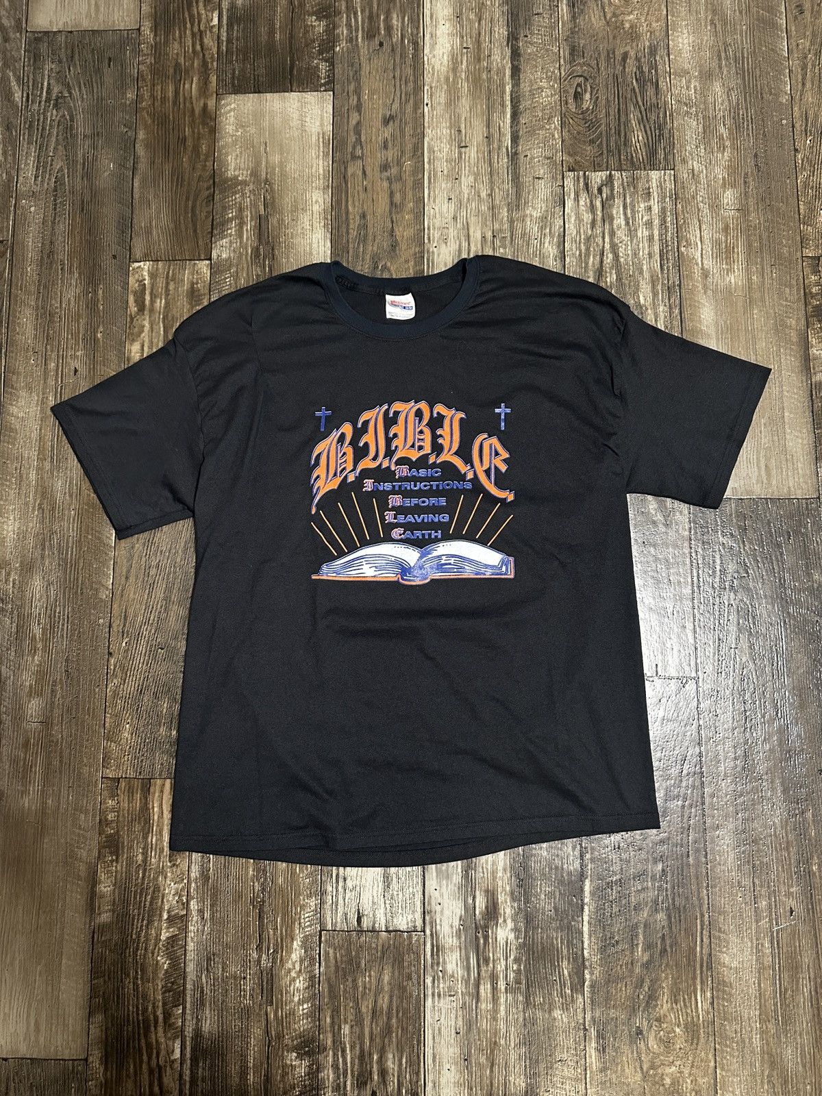 Vintage Vintage 90s B.I.B.L.E. Tee Size US XXL / EU 58 / 5 - 1 Thumbnail