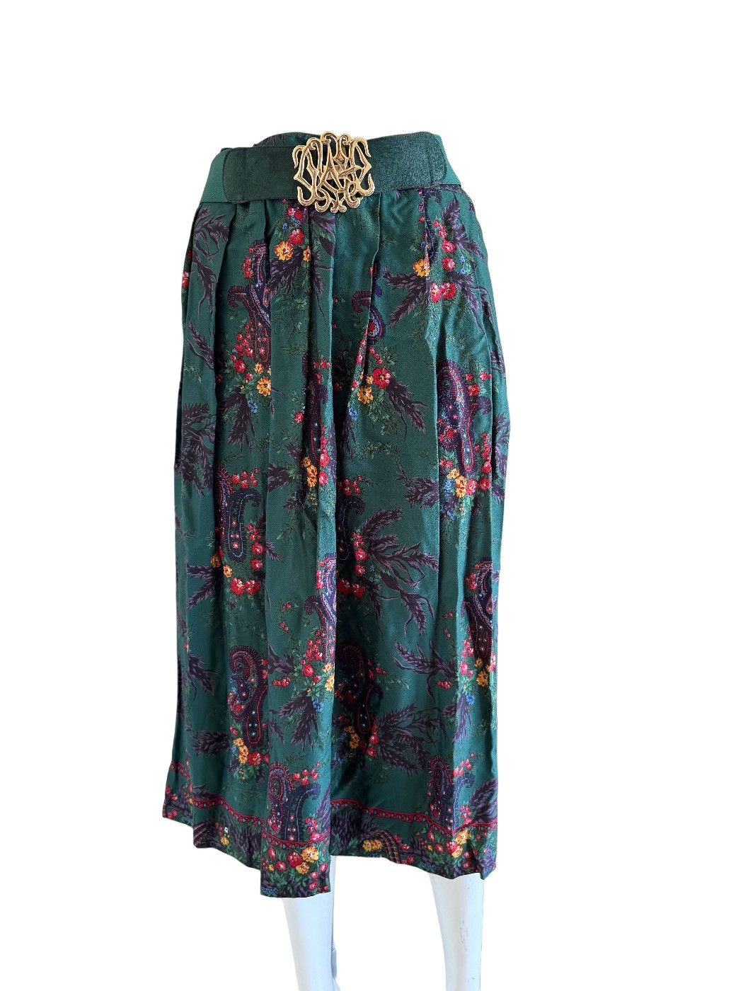 Other Susan Bristol green emerald floral A-line vintage 90’s Size 30" / US 8 / IT 44 - 1 Thumbnail
