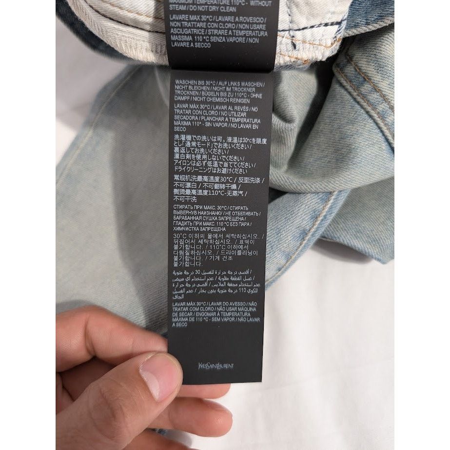 Saint Laurent Paris o1rshd1 Skinny 5 Pockets Low Pants in Light Fall Blue Size US 28 / EU 44 - 17 Thumbnail