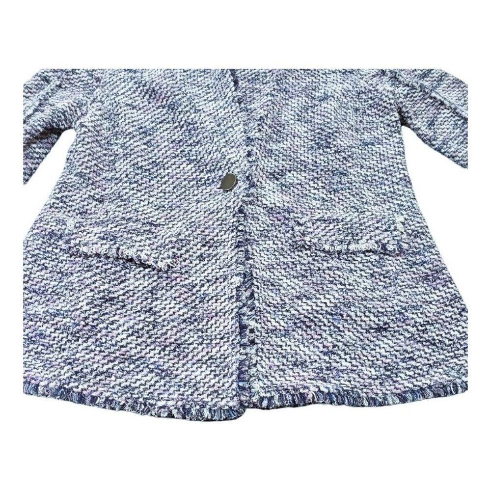 Chicos CT767 Chico's Ladies Tweed Like Blue, Pink Ladies Blazer Size M / US 6-8 / IT 42-44 - 3 Thumbnail