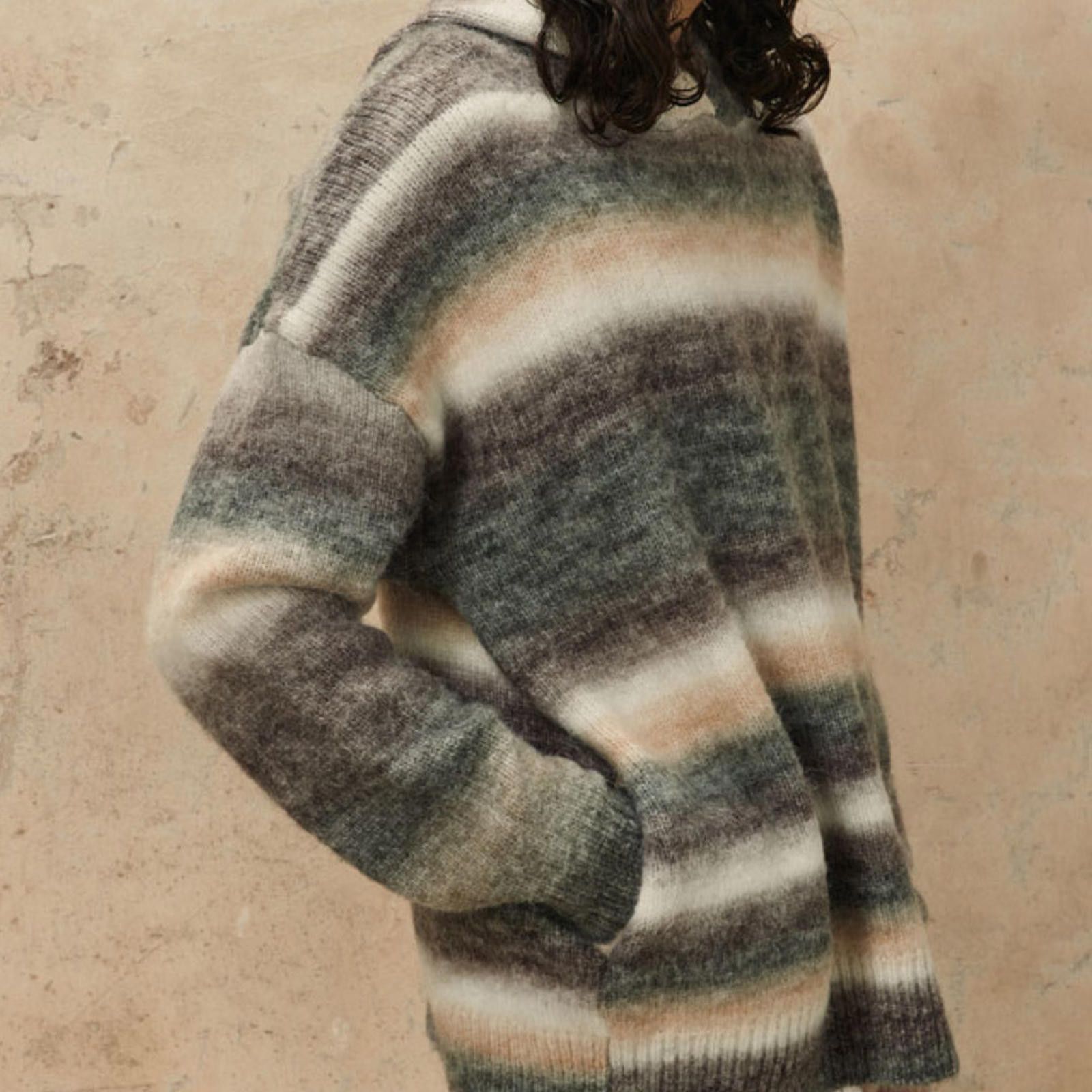 Other Spectrum Gradient-Stripe Knitted Hoodie - Wool Blend Size US M / EU 48-50 / 2 - 5 Thumbnail