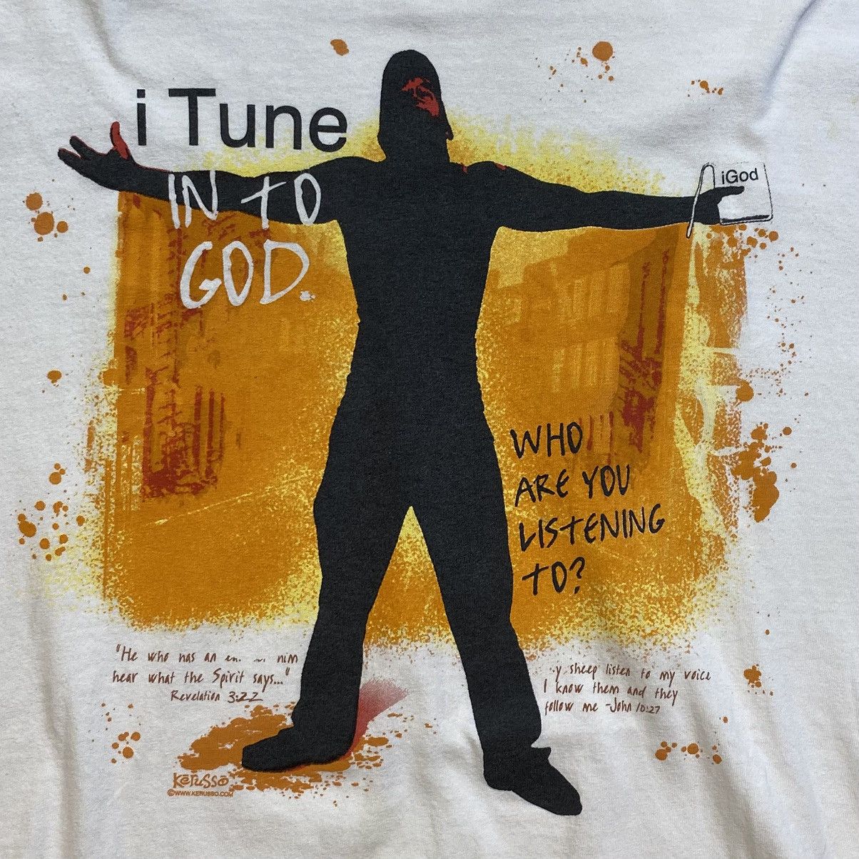 Vintage Vintage iTune in to God Apple Jesus Parody T Shirt XXL Size US XXL / EU 58 / 5 - 1 Thumbnail