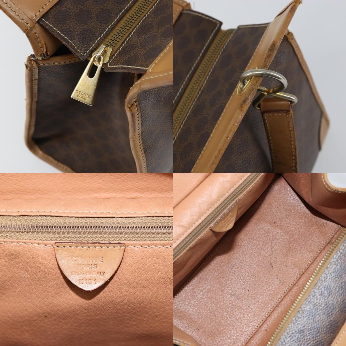 Celine CELINE Macadam Canvas Hand Bag Brown Gold Size ONE SIZE - 11 Thumbnail