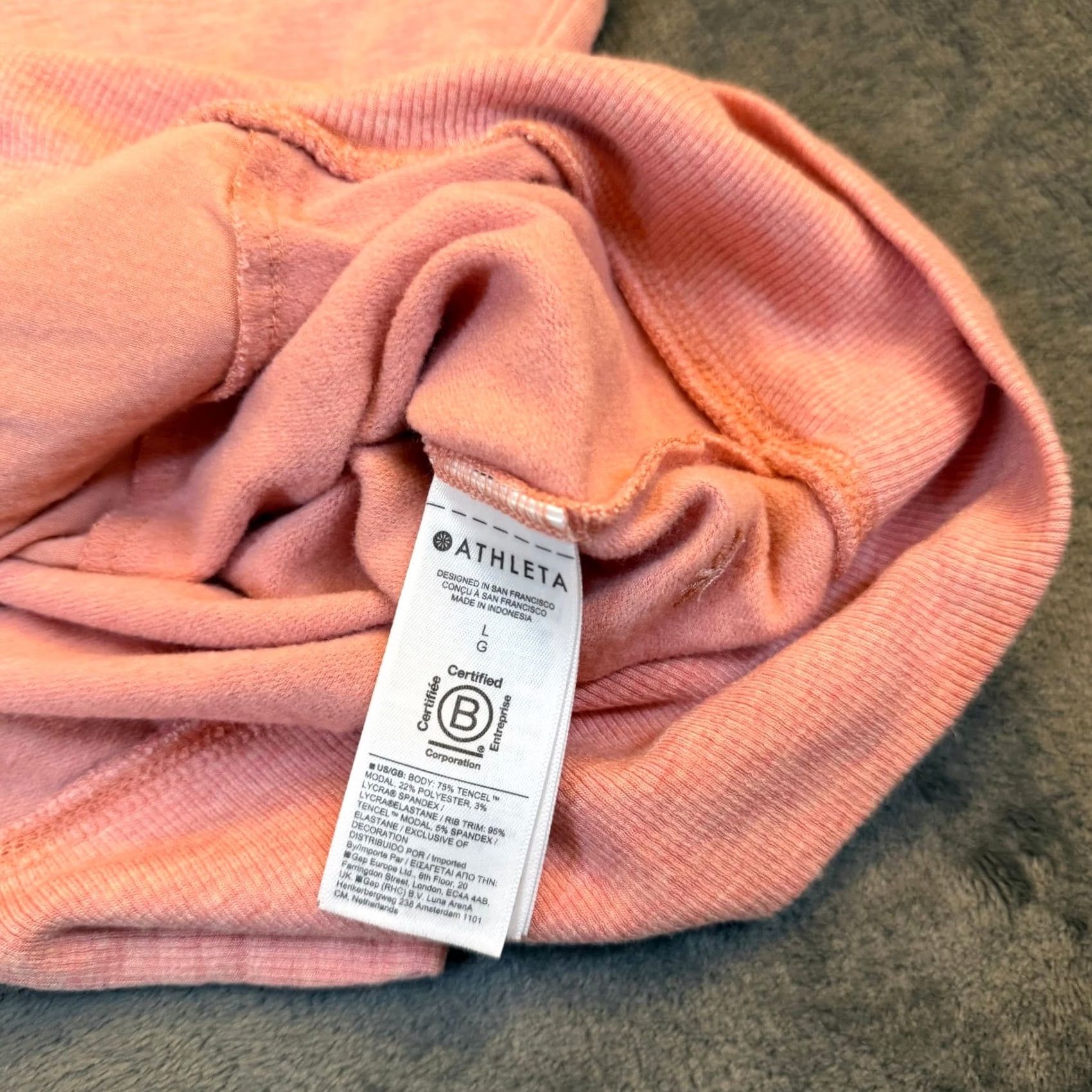 Athleta Athleta Puravida Sweatshirt Womens L Pink Mock Neck Relaxed Fit Pockets Pullover Athleisure Loungewear Gym & Training Size L / US 10 / IT 46 - 6 Thumbnail