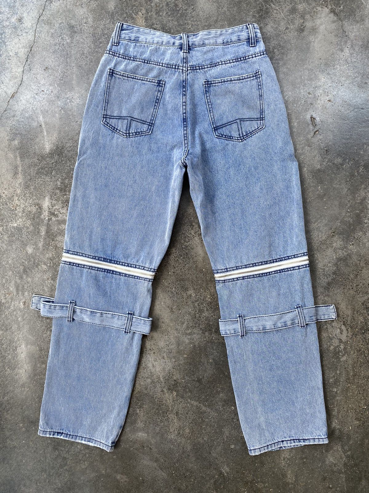Japanese Brand Volcan Aphrodite Bondage Distressed Denim Pants Size US 30 / EU 46 - 2 Thumbnail