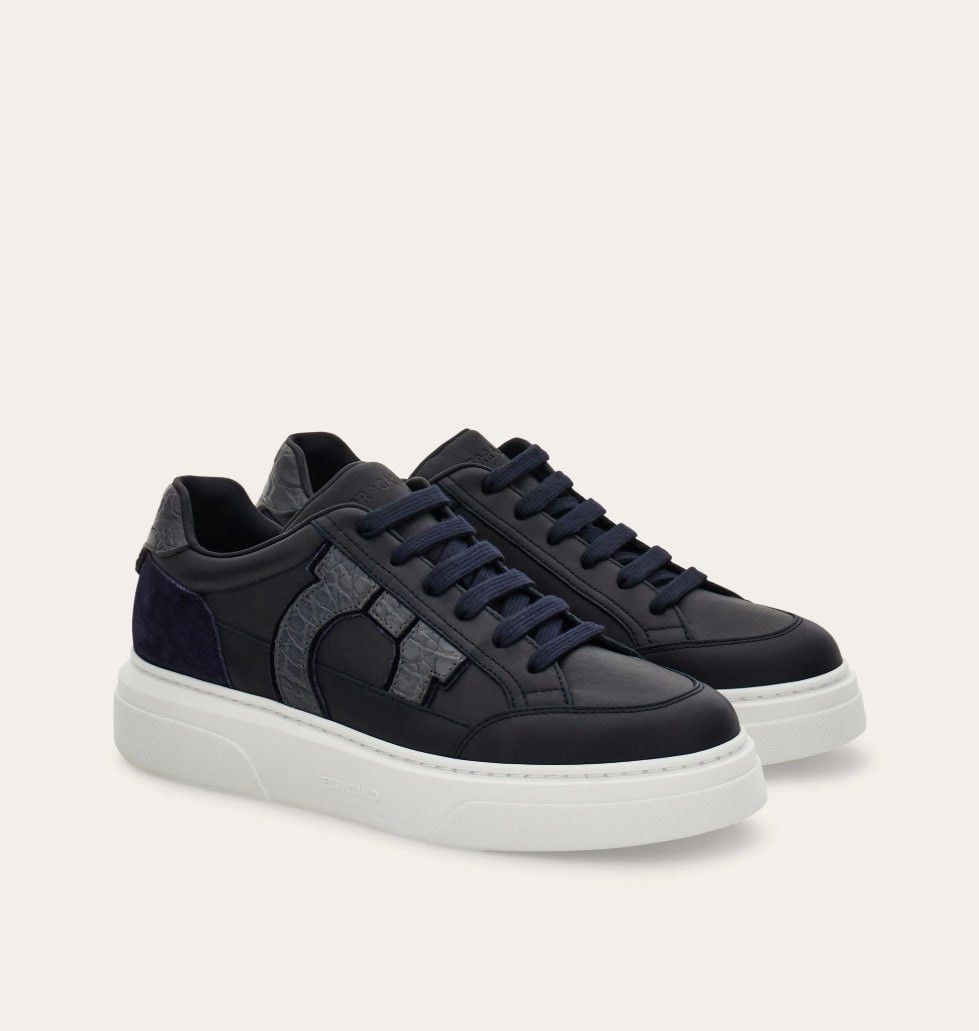 Salvatore Ferragamo Low-top sneaker with Gancini detail Ferragamo Size US 10.5 / EU 43-44 - 2 Thumbnail