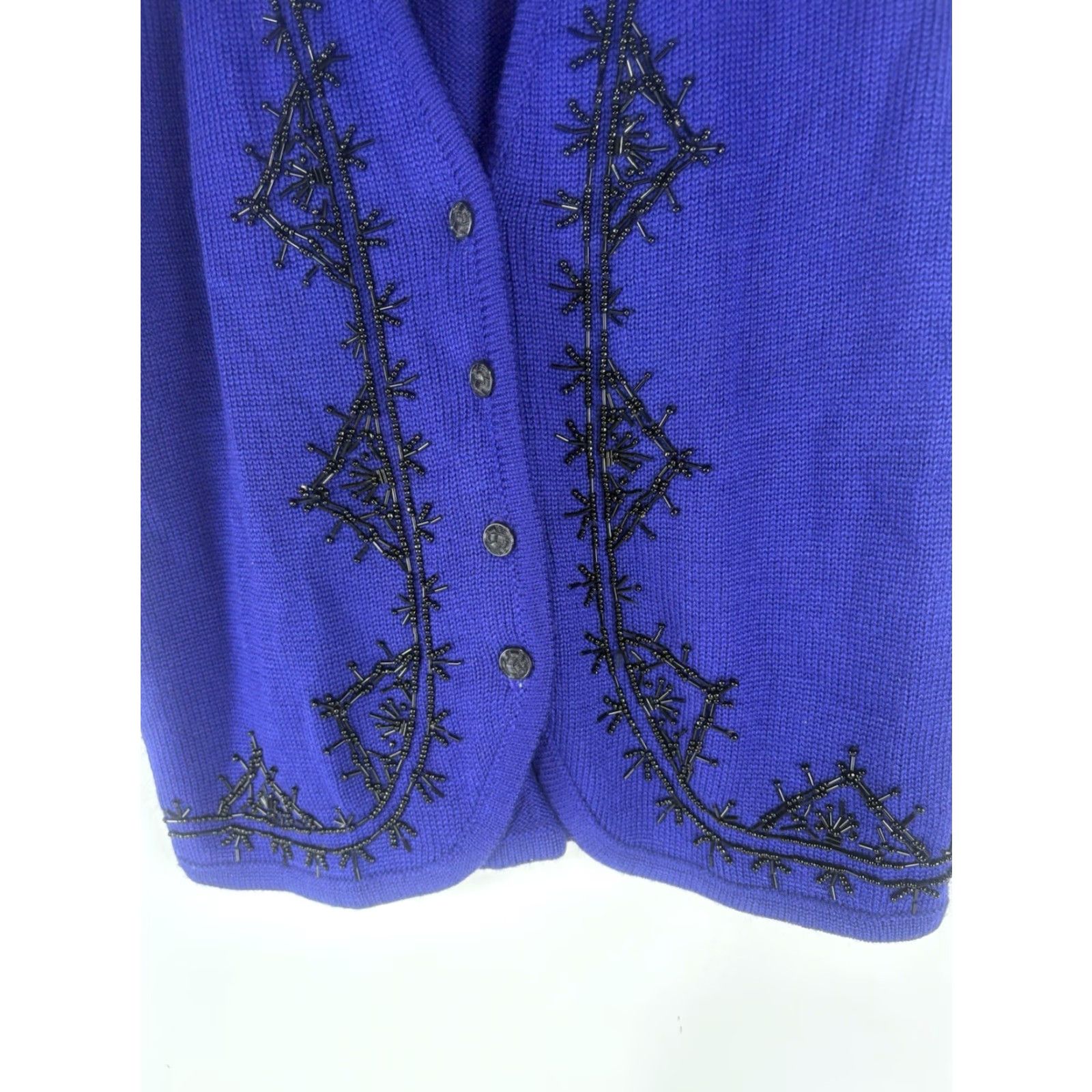 Vintage VINTAGE Koret Women's Sweater Vest Beaded Wool Blend Knitted Sleeveless Size S Purple Size S / US 4 / IT 40 - 3 Thumbnail