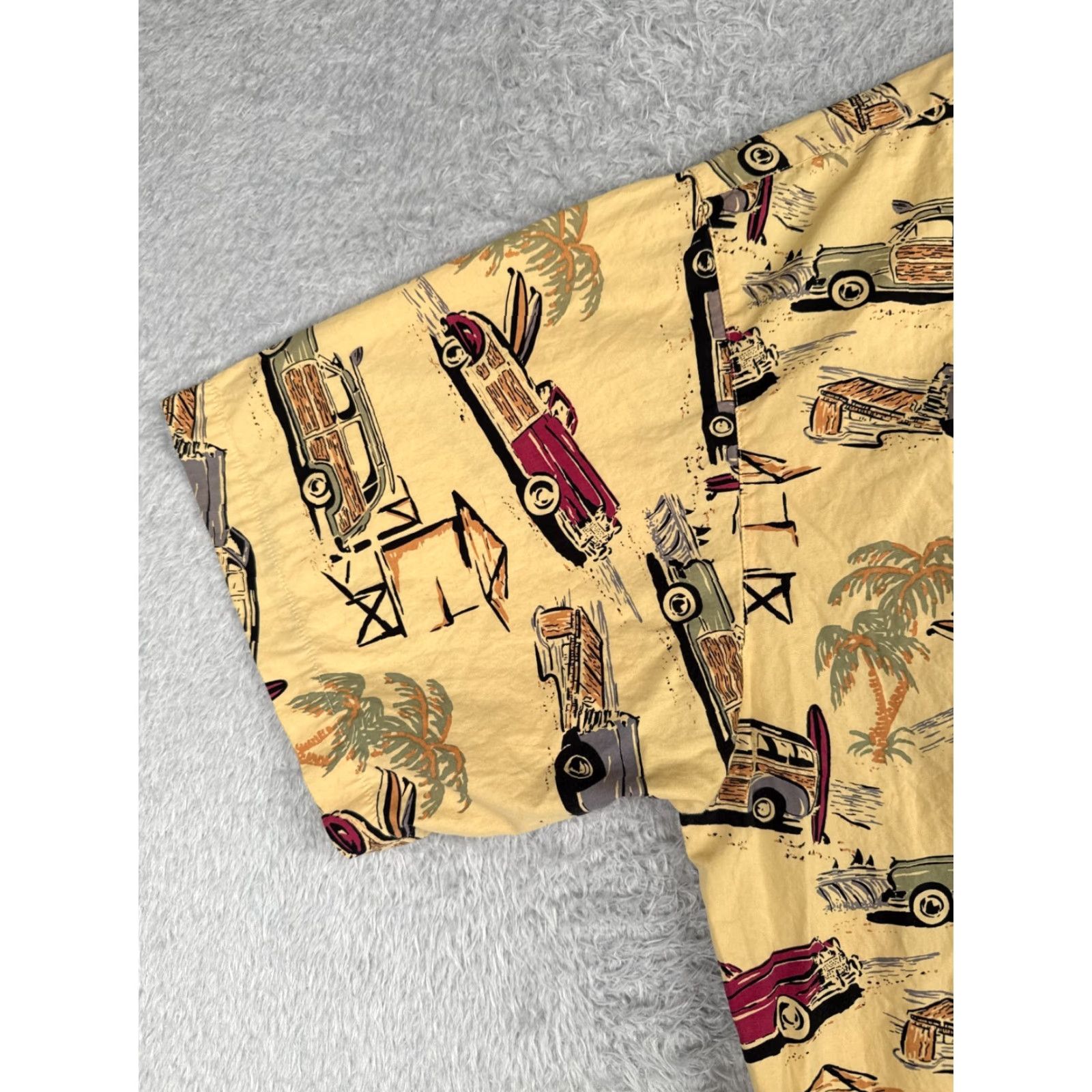 Vintage VINTAGE Beck Sport Shirt Men’s Hawaiian Yellow 2XL Cotton Cars Floral Short Sleeve Button-Up Size US XXL / EU 58 / 5 - 3 Thumbnail
