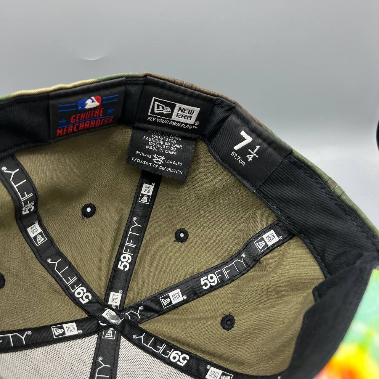 New Era Los Angeles LA Dodgers Hat Men 7 1/4 Green Camo Fitted Cap Size ONE SIZE - 6 Thumbnail