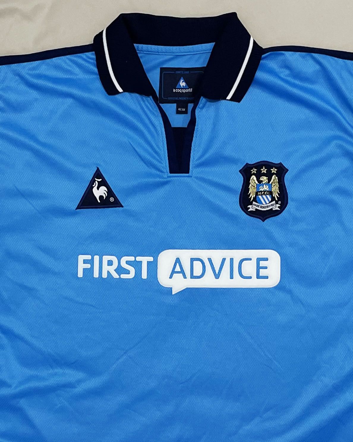 Le Coq Sportif Manchester City Home Kit 2001 2002 2003 Size US XXL / EU 58 / 5 - 4 Thumbnail