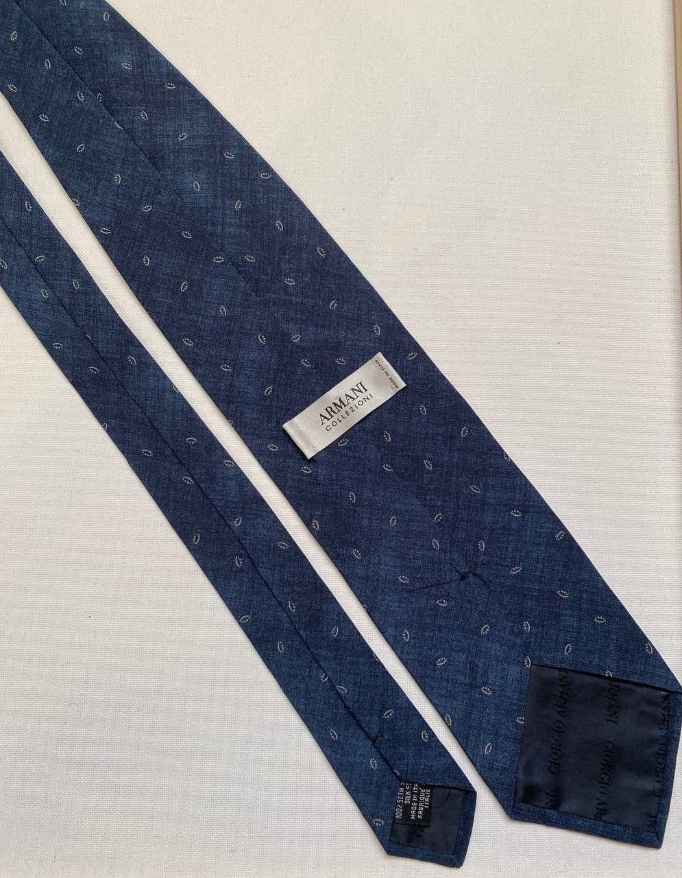 Armani Collezioni Giorgio Armani Collezioni Logo Blue Italy Silk Mens Tie Size ONE SIZE - 1 Thumbnail