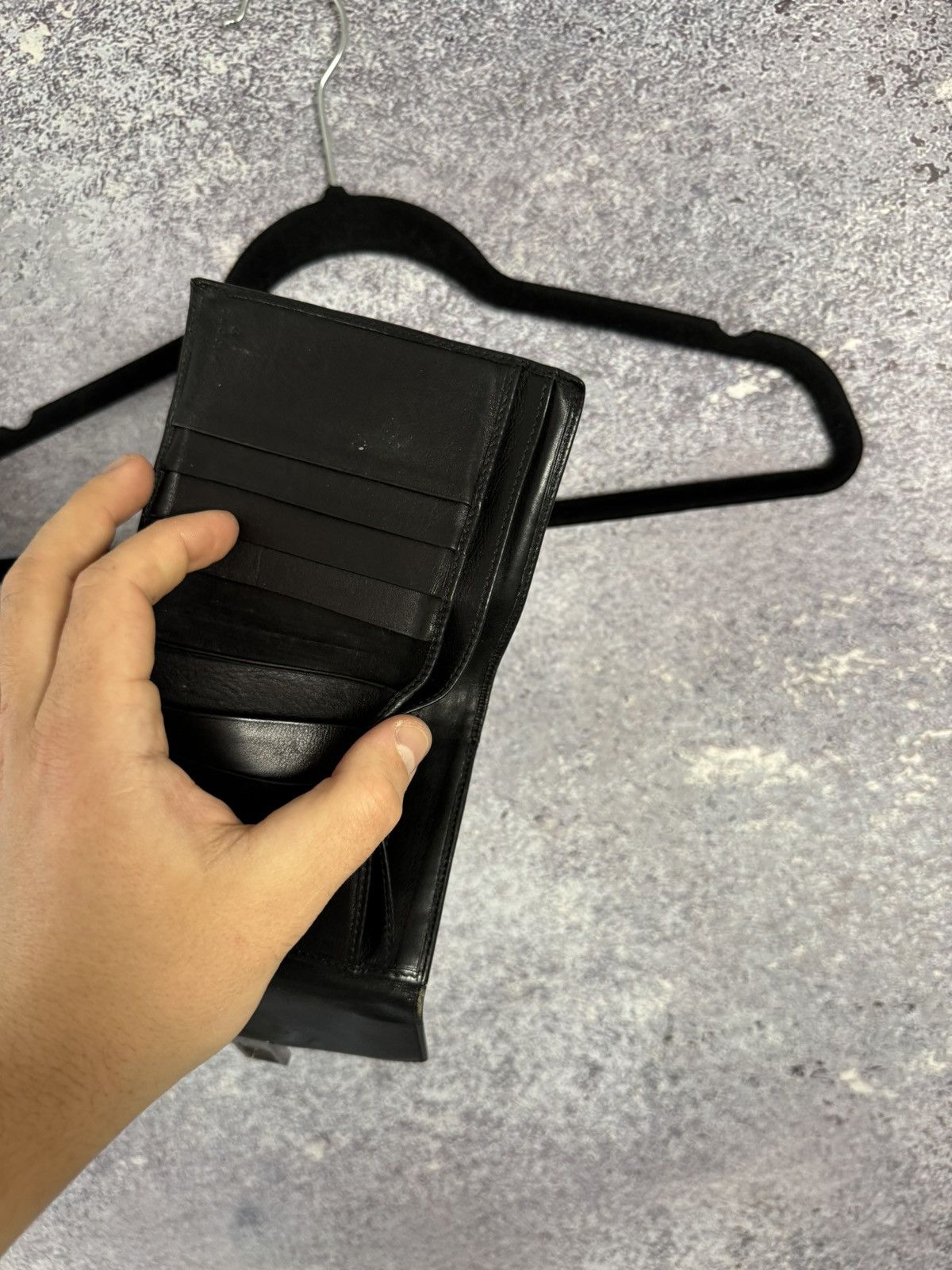 Gucci × Vintage Gucci Wallet Bifold Vintage Black Leather Unisex Authentic Size ONE SIZE - 16 Thumbnail