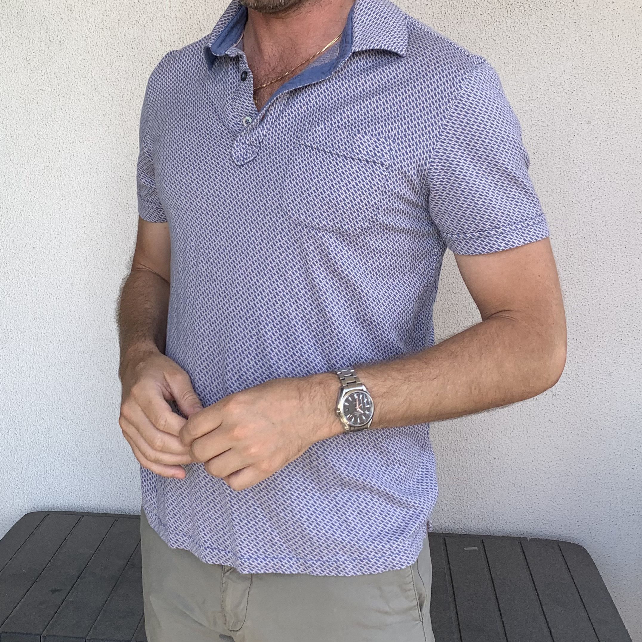 Ermenegildo Zegna Ermenegildo Zegna Blue Pattern Polo M 50 Size US M / EU 48-50 / 2 - 1 Thumbnail