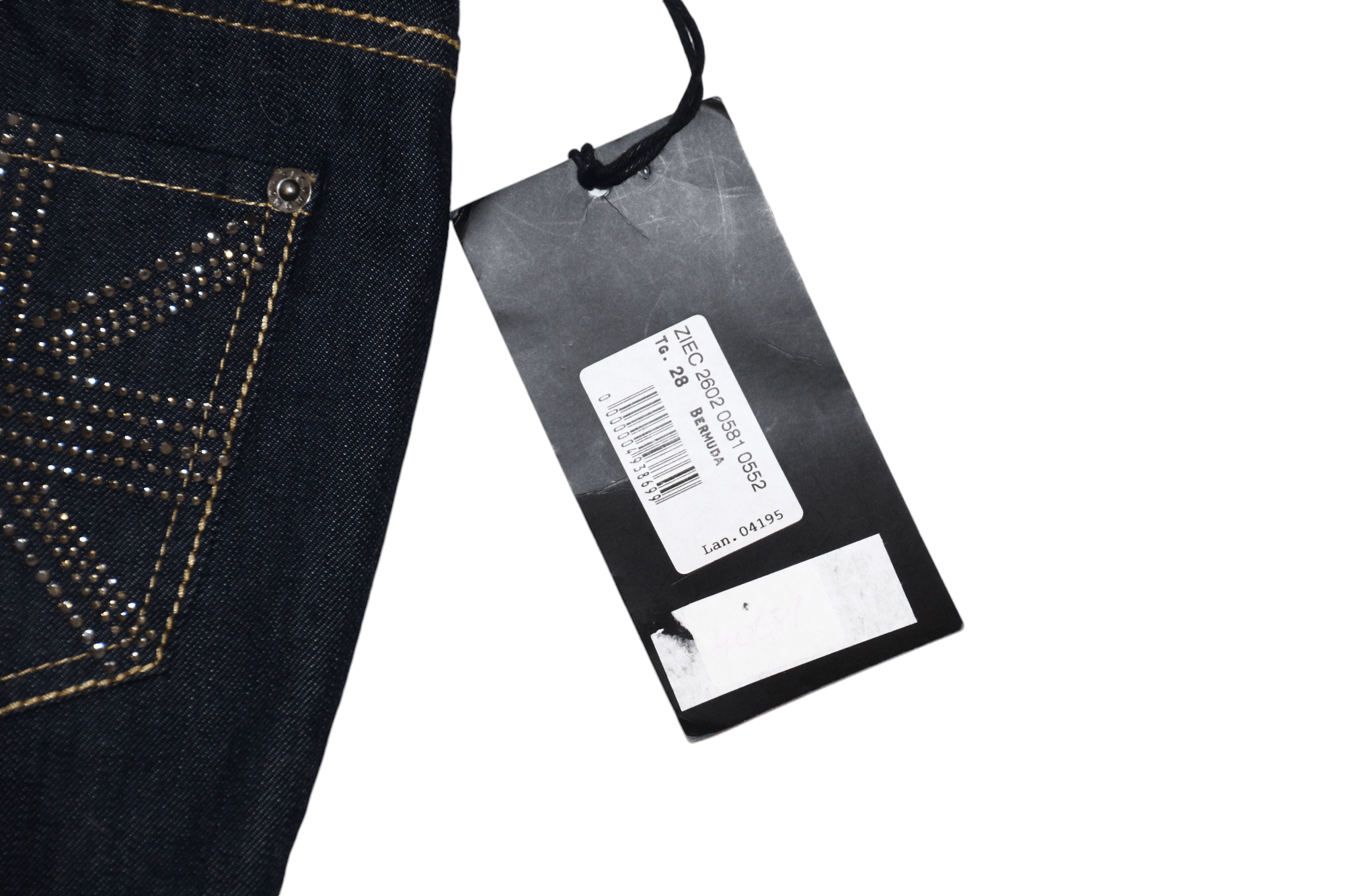 John Richmond Richmond Denim Slim Fit Rhinestones Trim Bermuda Shorts Size US 28 / EU 44 - 18 Thumbnail