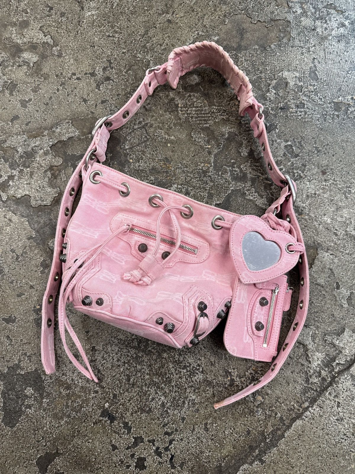 Balenciaga Le Cagole XS Bucket Bag BB Monogram Denim