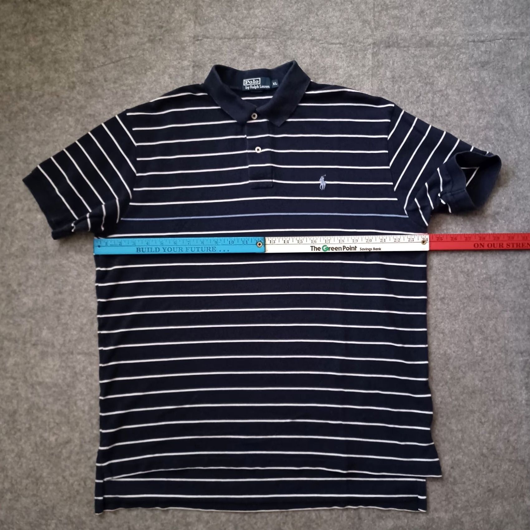 Polo Ralph Lauren VINTAGE Polo Ralph Lauren Shirt Men XL Blue White Stripe Pony Logo Short Sleeve Size US XL / EU 56 / 4 - 4 Thumbnail