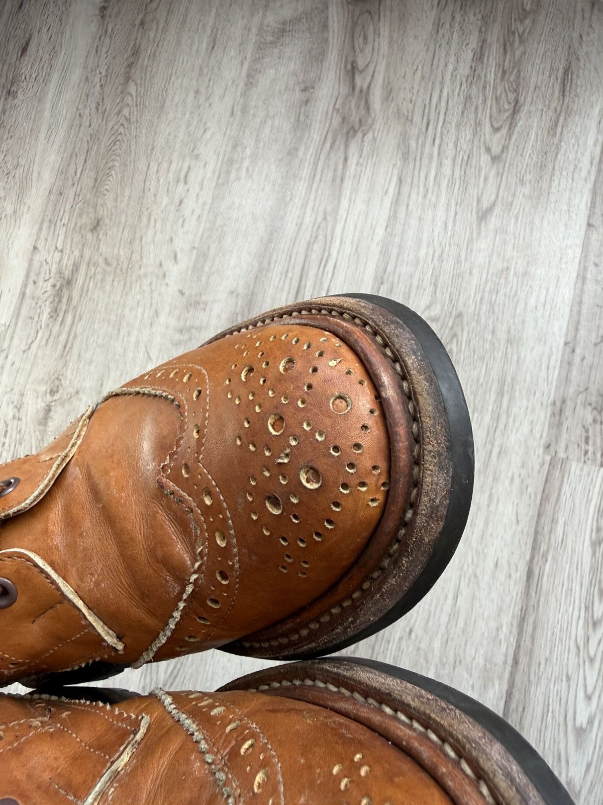 Tricker's Vintage Tricker’s Stow Country Brogue Boots Brown Leather Size US 8 / EU 41 - 3 Thumbnail