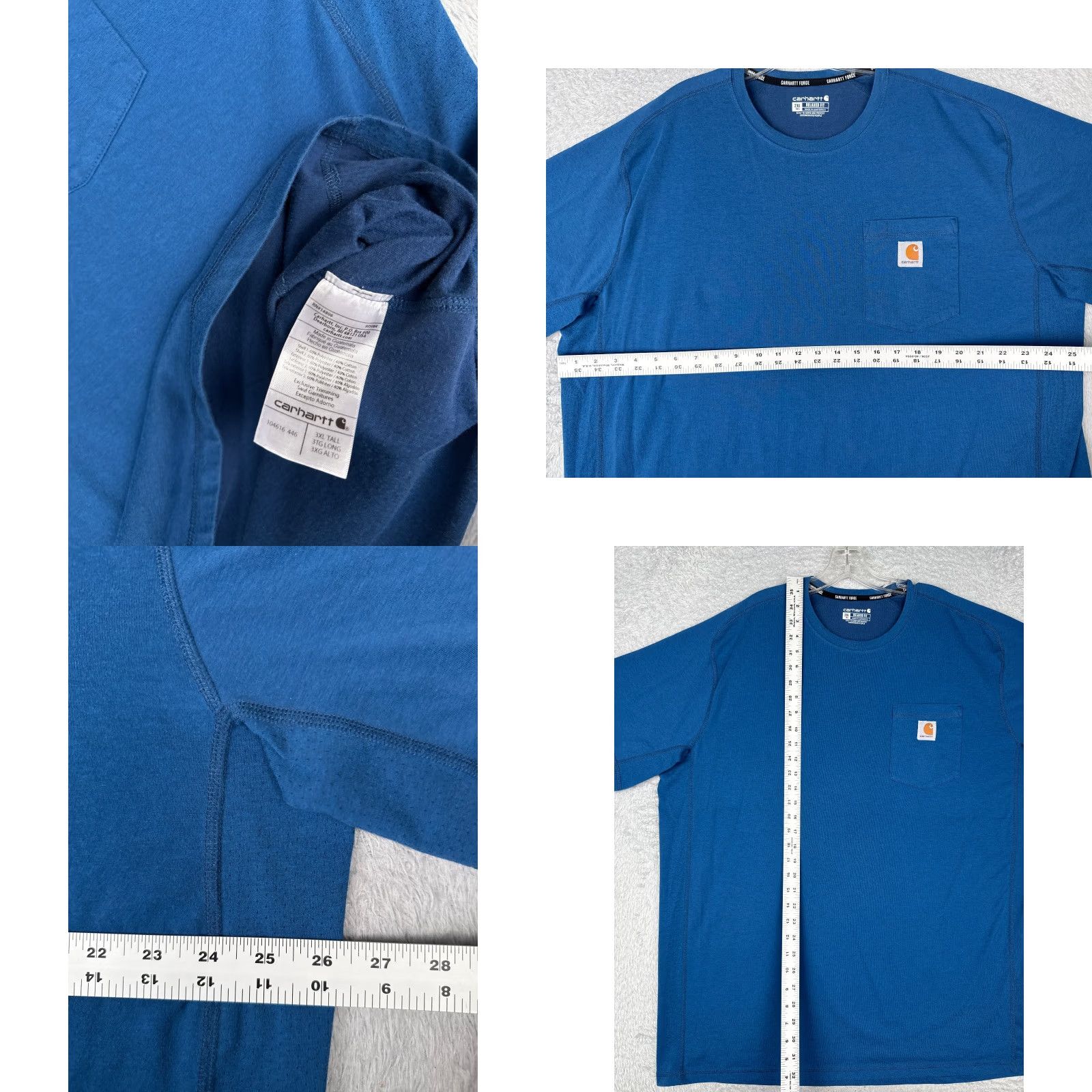 Carhartt Carhartt Men 2XT Shirt Blue Crew Pocket T-Shirt Workwear Polyester Blend K87 Big & Tall Read Size US XXL / EU 58 / 5 - 8 Thumbnail